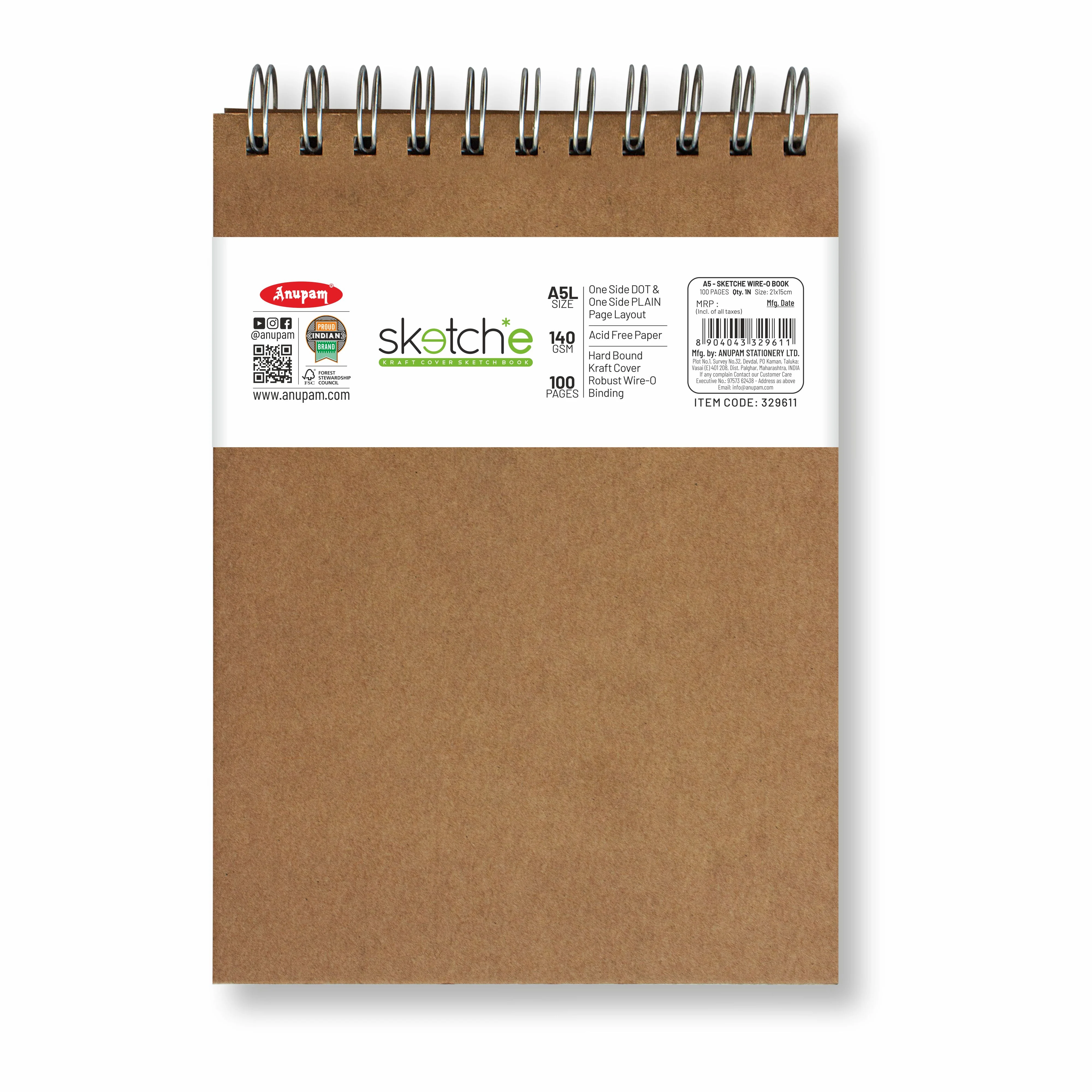 Anupam Sketch-E WireO Sketch Book-Cartridge Paper-140GSM - Image 12