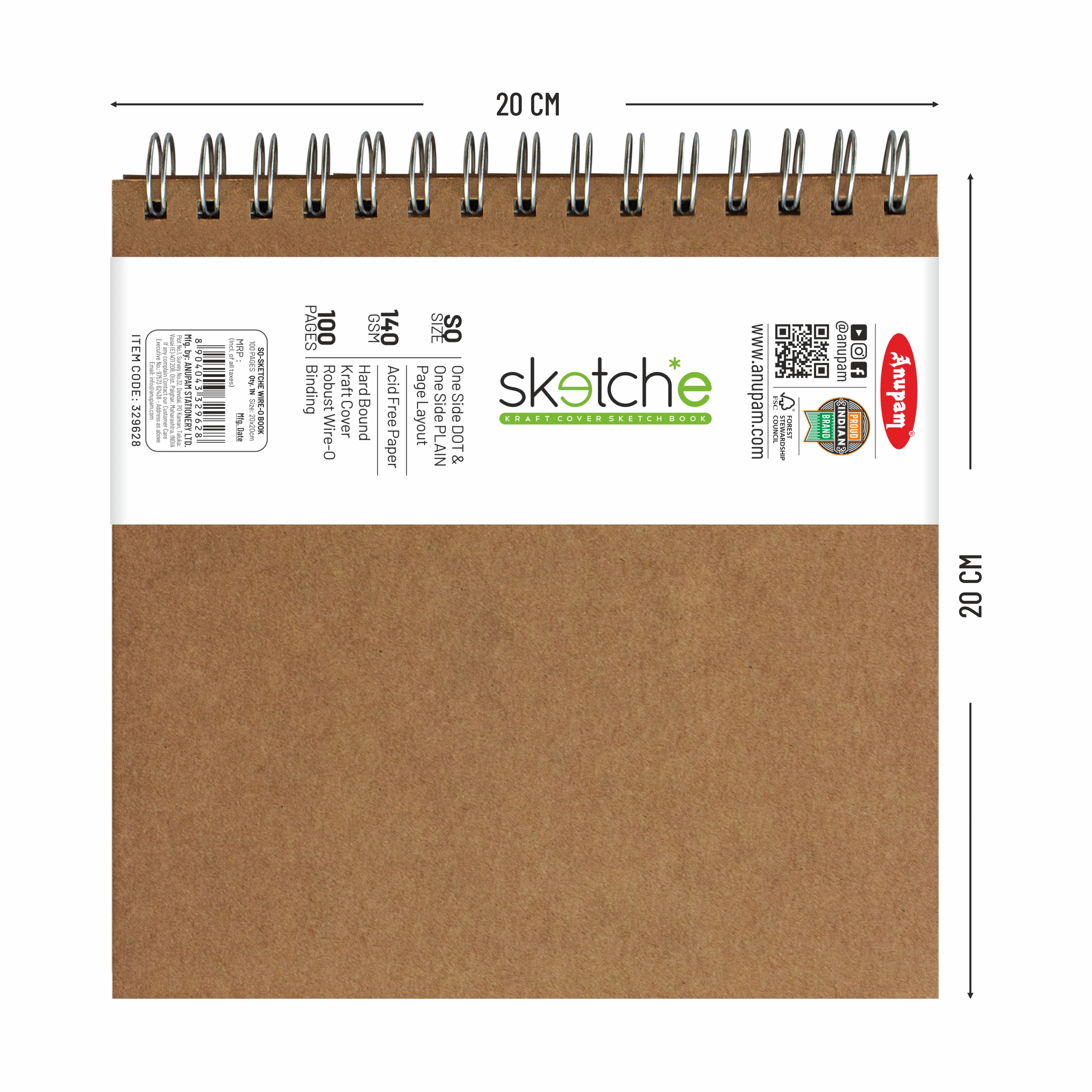 Anupam Sketch-E WireO Sketch Book-Cartridge Paper-140GSM - Image 21