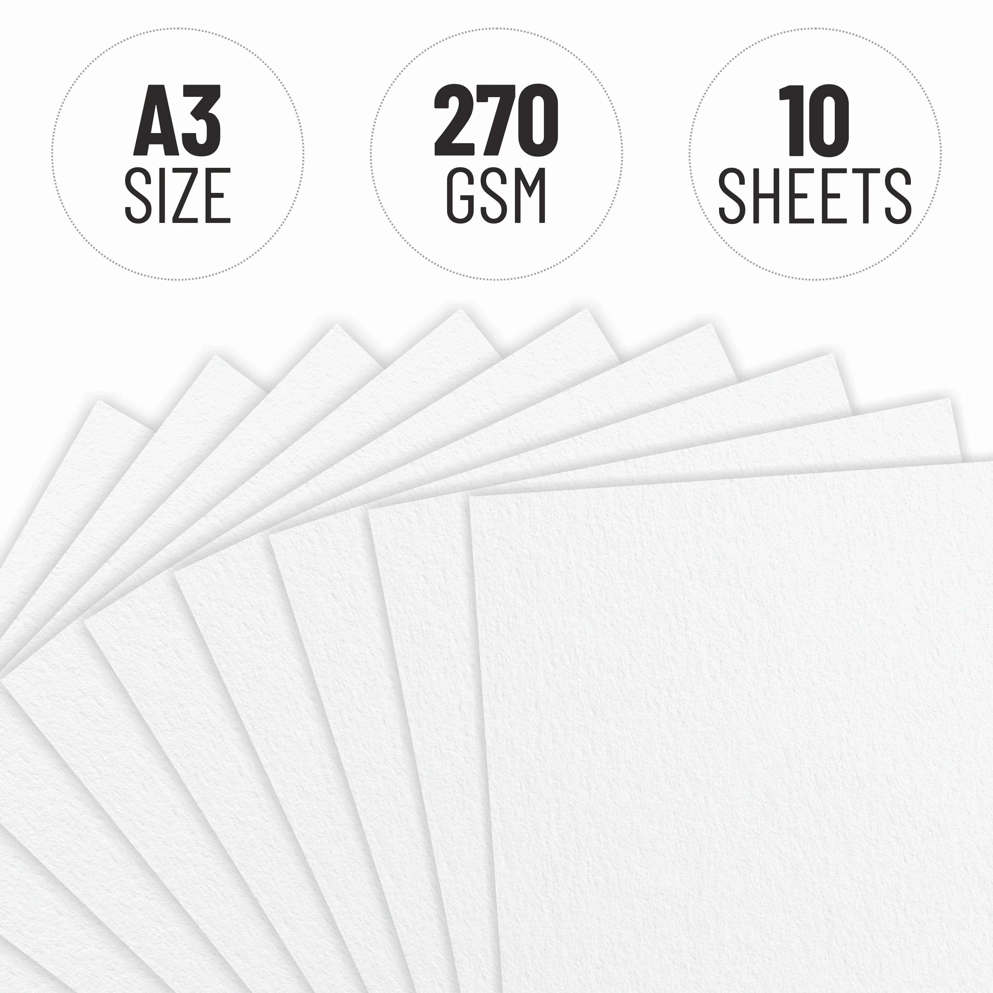 Anupam Sketch-O Pro Cartridge Drawing Paper Loose Sheets – 270 GSM - Image 6