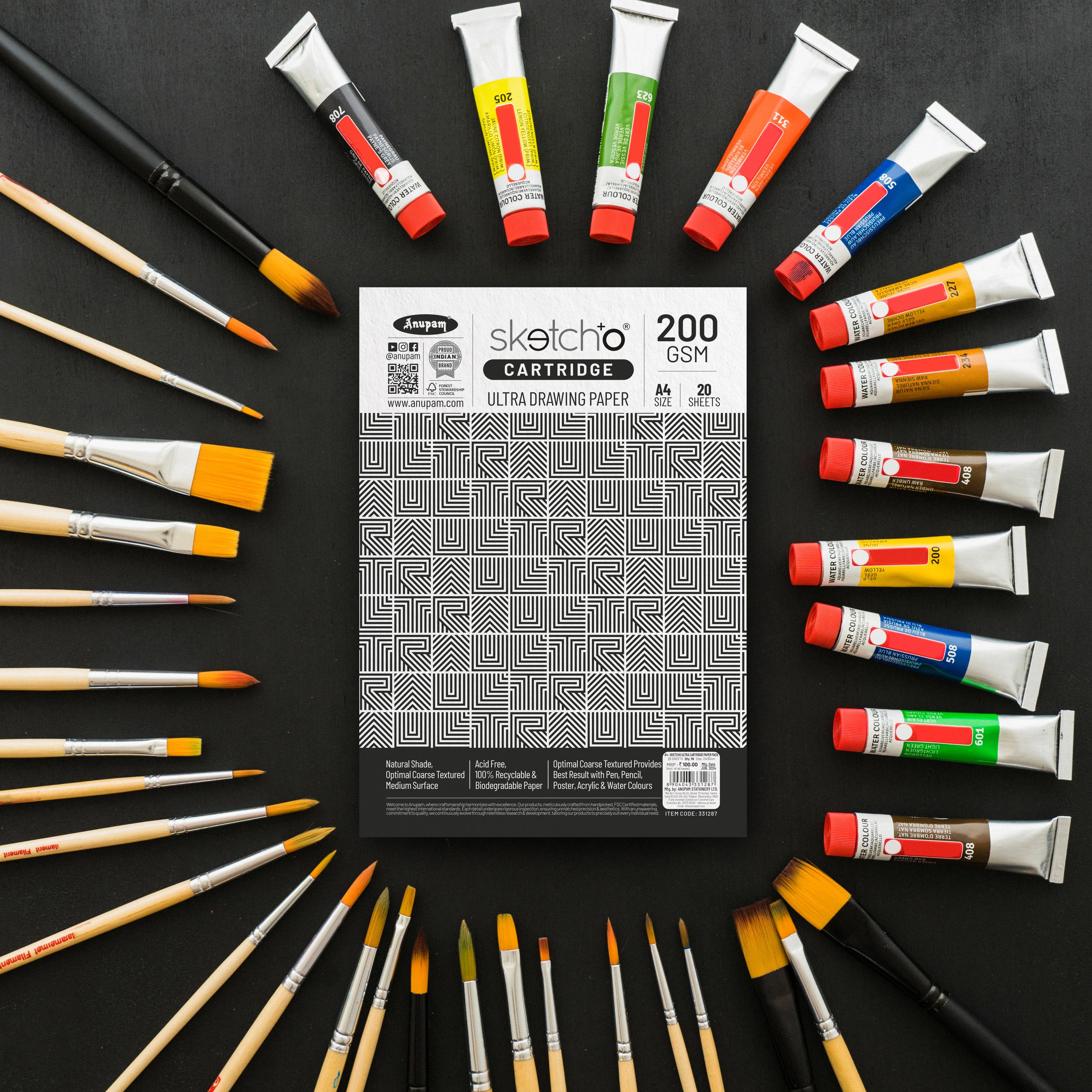 Anupam Sketch-O Ultra Drawing Cartridge Paper Pack - 200 GSM (Pack of 2) - Image 7