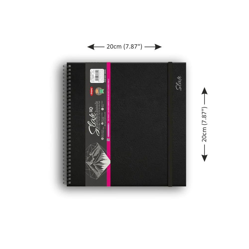 Anupam SketchO Slate Black Paper Sketchbook Wireo Bound-Elastic Closure -180 GSM-Acid Free-80 Pages - Image 5