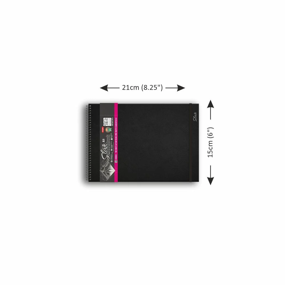 Anupam SketchO Slate Black Paper Sketchbook Wireo Bound-Elastic Closure -180 GSM-Acid Free-80 Pages - Image 6
