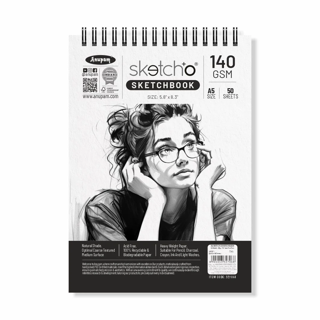 Anupam Sketch-O Sketching and Drawing Sketchbook-Soft Bound-Cartridge Paper-140GSM-Wireo Book - Image 10