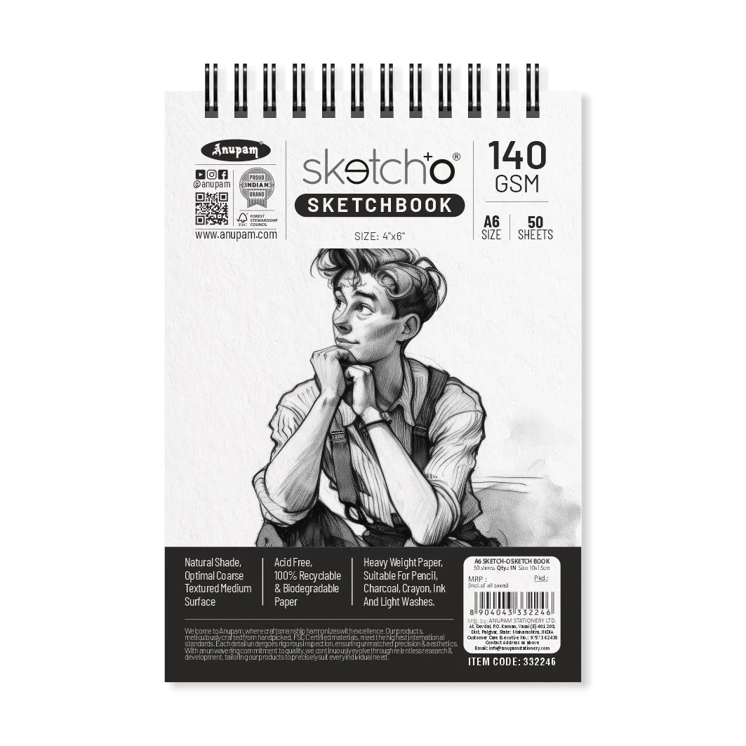 Anupam Sketch-O Sketching and Drawing Sketchbook-Soft Bound-Cartridge Paper-140GSM-Wireo Book - Image 12