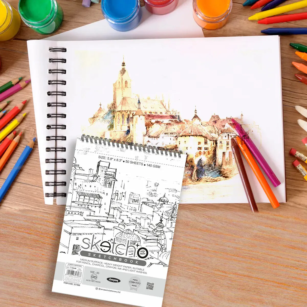 Anupam Sketch-O Sketching and Drawing Sketchbook-Soft Bound-Cartridge Paper-140GSM-Wireo Book - Image 20