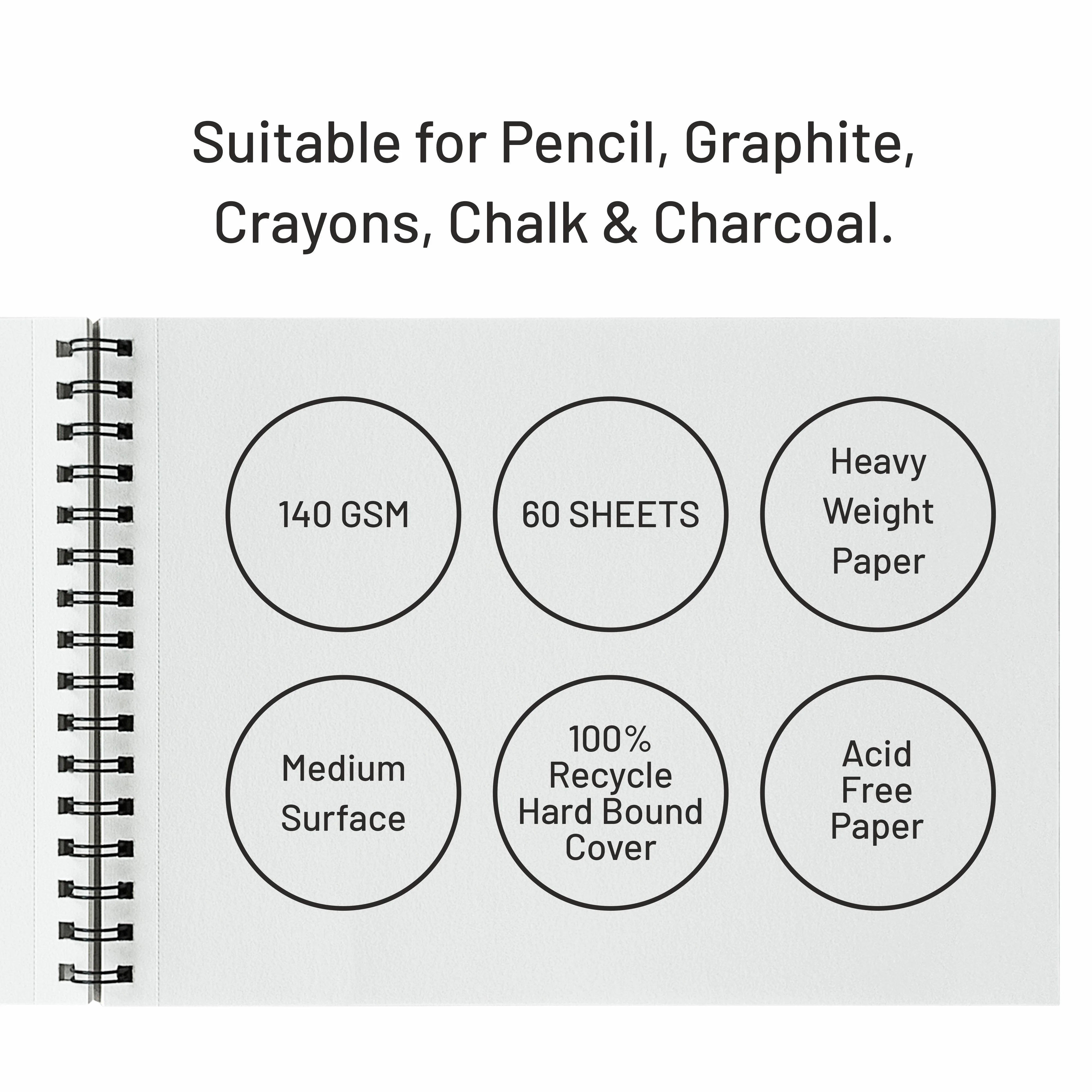Anupam Sketch-O Sketching and Drawing Sketchbook-Soft Bound-Cartridge Paper-140GSM-Wireo Book - Image 38