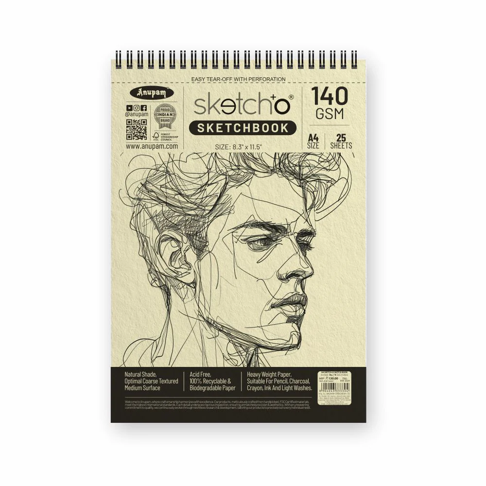 Anupam Sketch-O Sketching and Drawing Sketchbook-Soft Bound-Cartridge Paper-140GSM-Wireo Book - Image 6