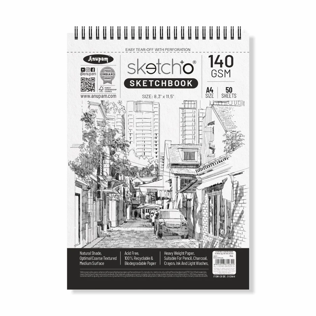 Anupam Sketch-O Sketching and Drawing Sketchbook-Soft Bound-Cartridge Paper-140GSM-Wireo Book - Image 9