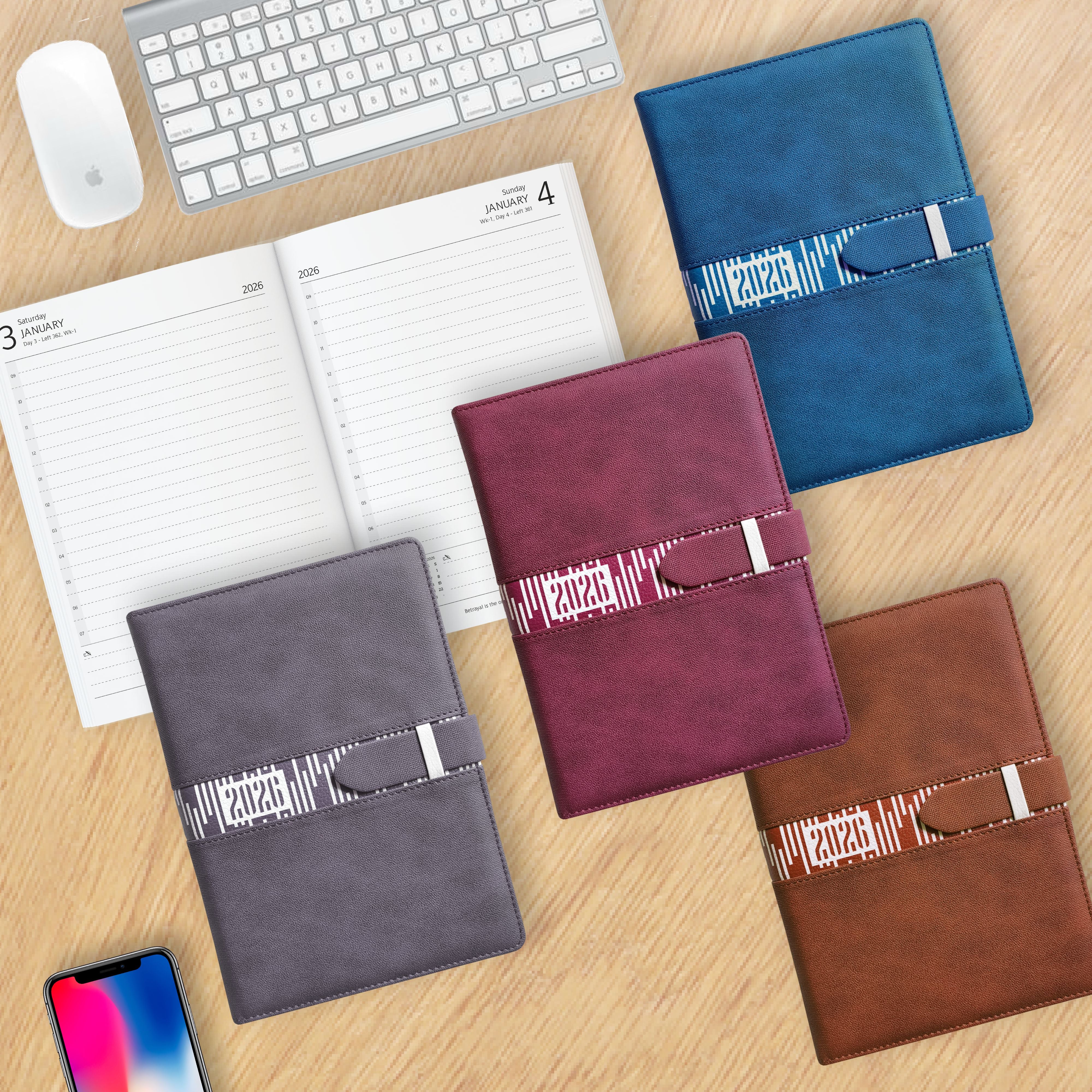 Anupam Slide Diary 2026 with Dated Daily Planner, 80 GSM Full Page Per Day with Monthly Calendar, New Year Diary 2026, 365 Days Lines Textured PU Cover, Pen Holder and Loop Closure - Image 10