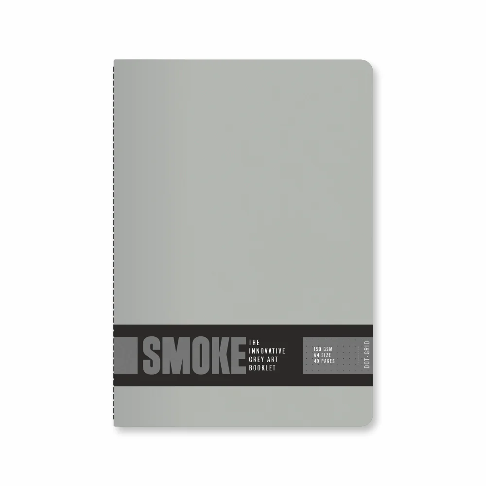 Anupam Smoke Booklet Dot Grid-Grey Toned Paper-Sketchbook-Soft Cover Book-150 GSM