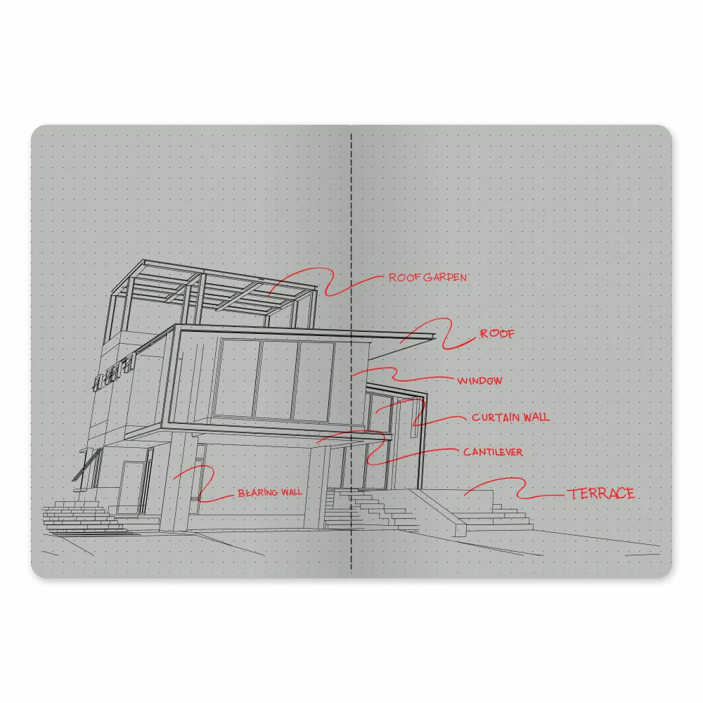 Anupam Smoke Booklet Dot Grid-Grey Toned Paper-Sketchbook-Soft Cover Book-150 GSM - Image 4