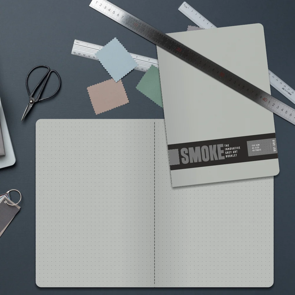Anupam Smoke Booklet Dot Grid-Grey Toned Paper-Sketchbook-Soft Cover Book-150 GSM - Image 7