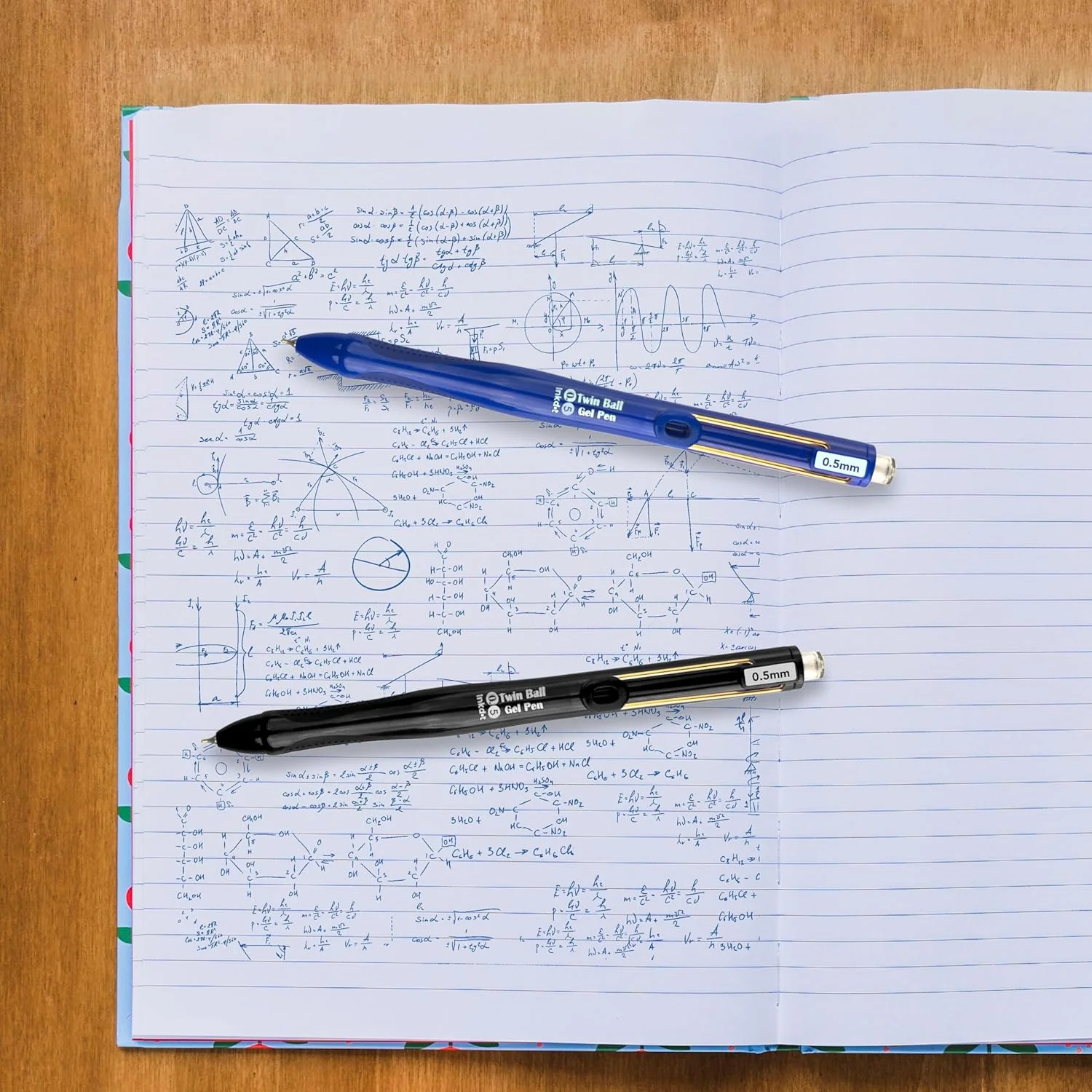 Anupam Snapy Blue Gel Pens, Waterproof Quick Dry BlueInk, 0.5mm Fine Point Retractable Smooth Writing Pens for Journaling, Writing Gel Pen - Image 6