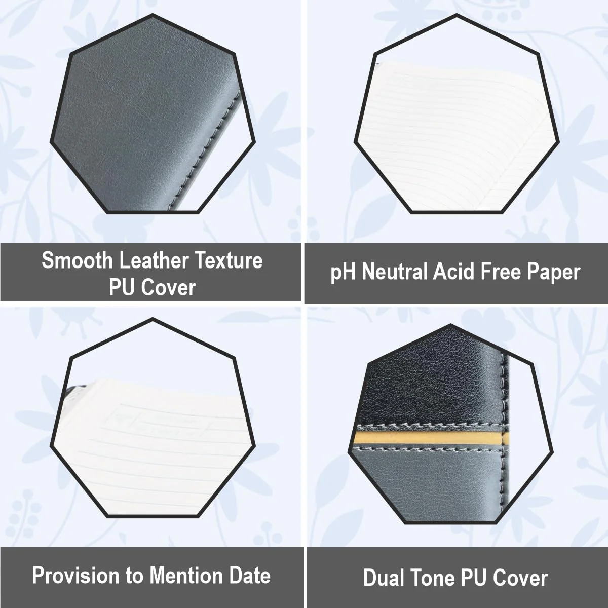 Anupam Sultry A5 Journal Notebooks 192 Pages Smooth Leather Dual Tone PU Softcover Notebook 80gsm Paper - Image 3