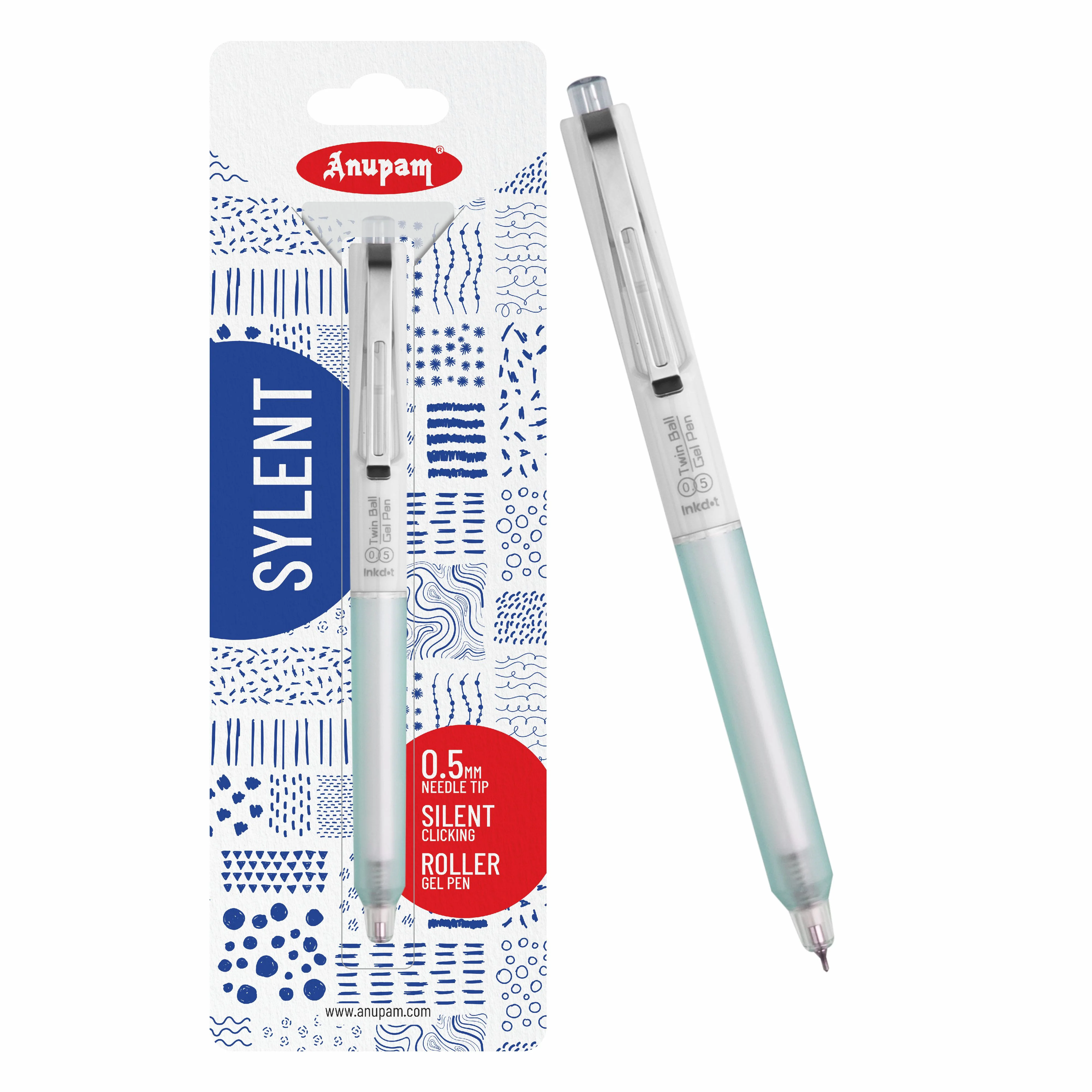 Anupam Sylent Blue Gel Pens, Waterproof Quick Dry Blue Ink, 0.5mm Fine Point Retractable Smooth Writing Pens for Journaling, Writing Gel Pen - Image 20