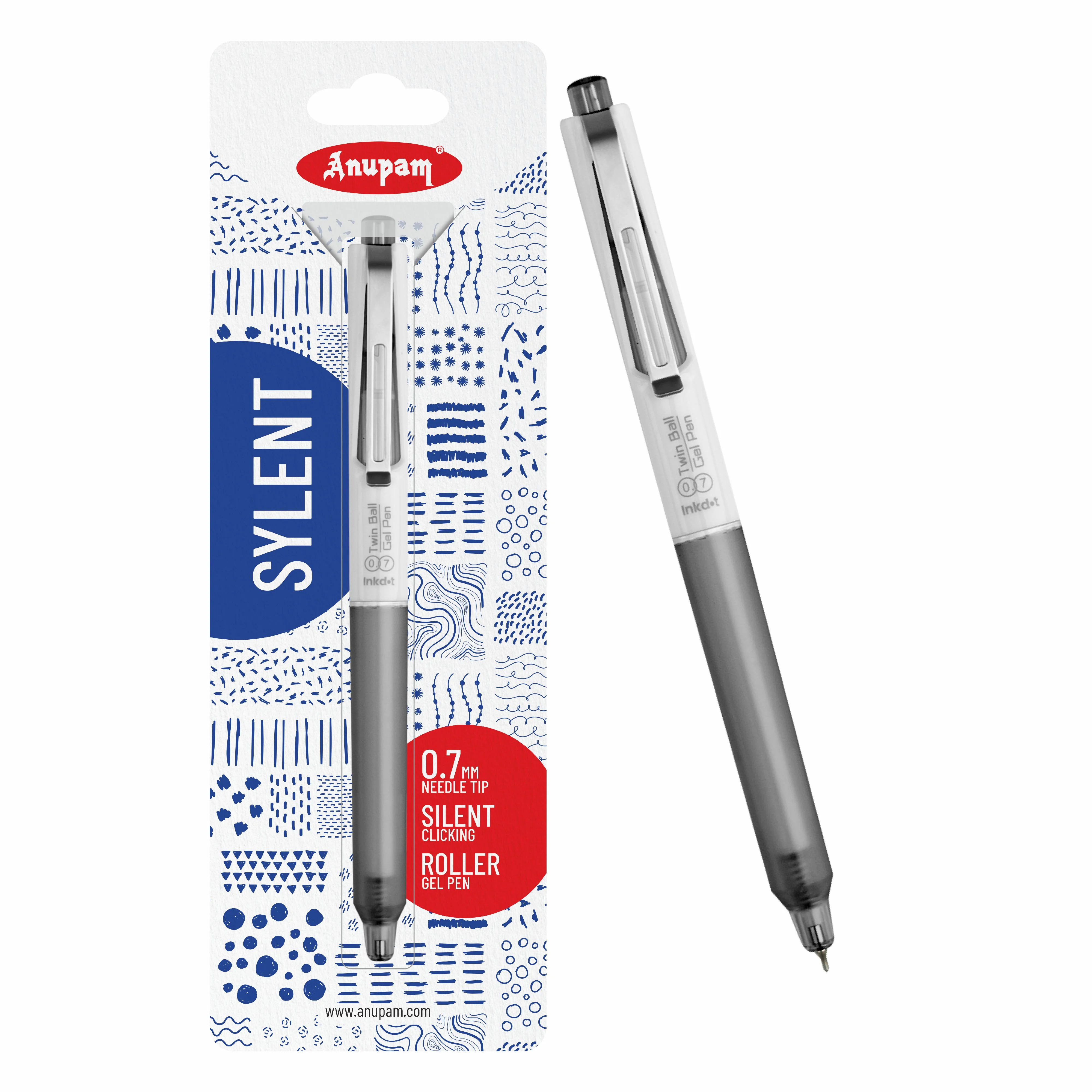 Anupam Sylent Blue Gel Pens, Waterproof Quick Dry Blue Ink, 0.7mm Fine Point Retractable Smooth Writing Pens for Journaling, Writing Gel Pen - Image 10
