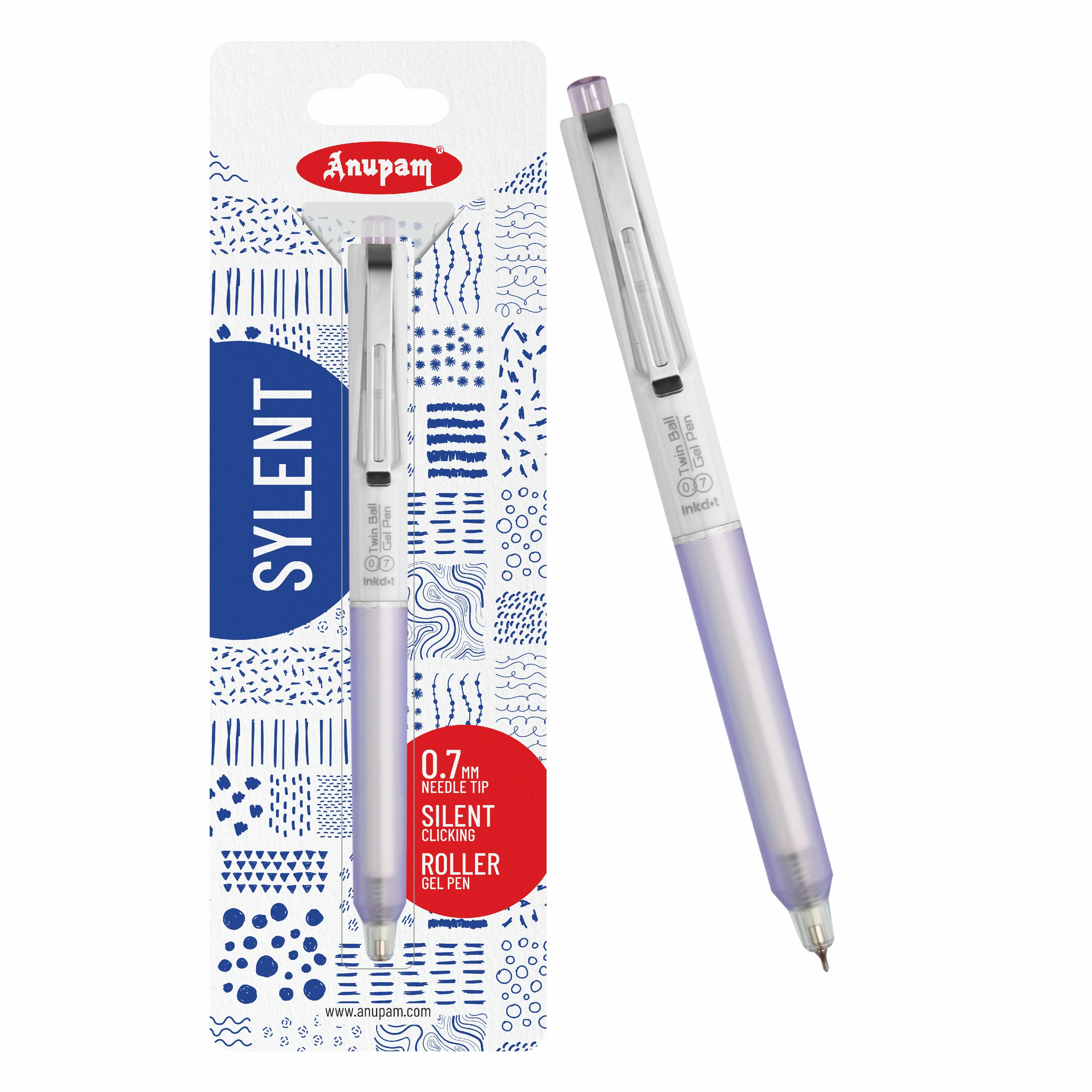 Anupam Sylent Blue Gel Pens, Waterproof Quick Dry Blue Ink, 0.7mm Fine Point Retractable Smooth Writing Pens for Journaling, Writing Gel Pen - Image 12