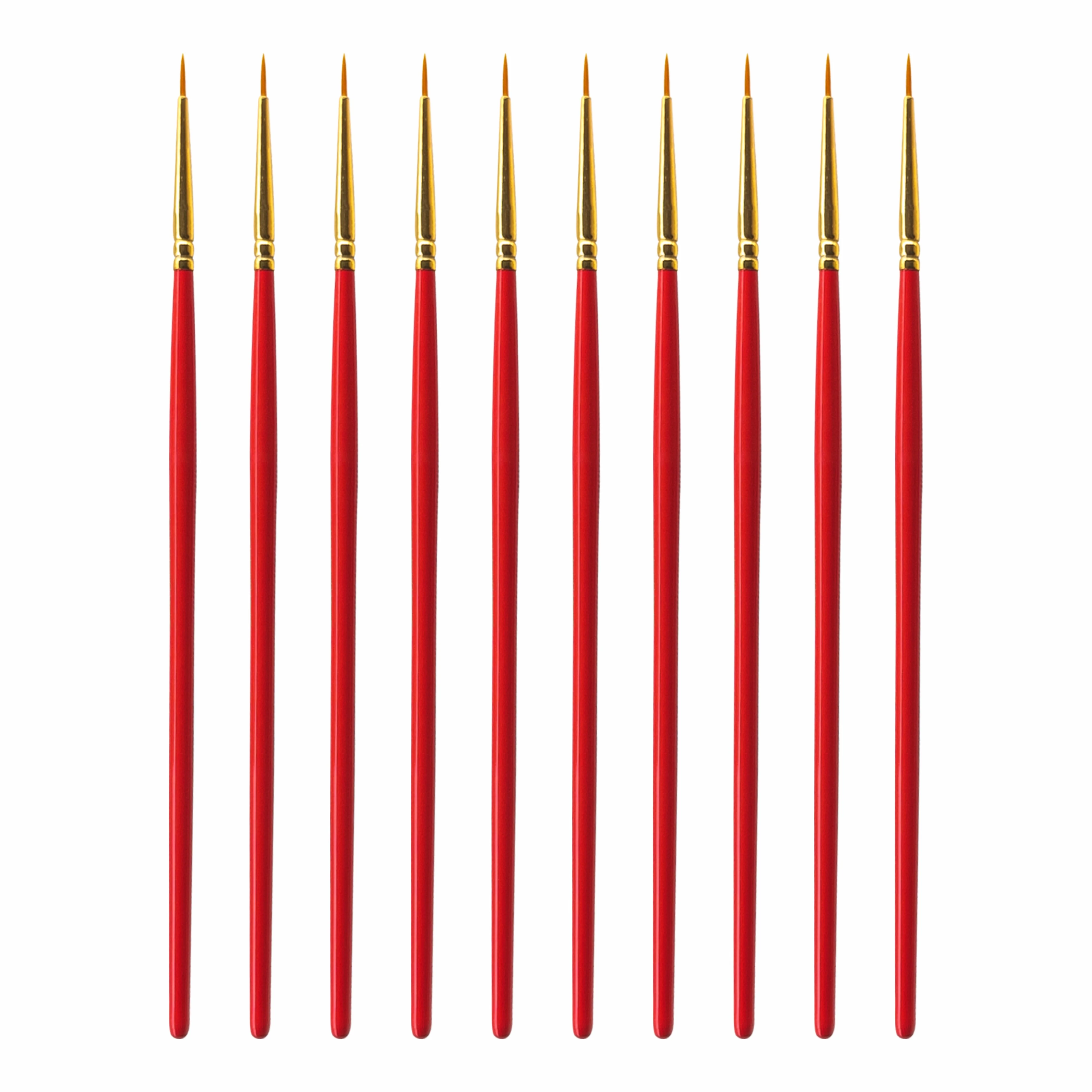 Anupam Synthetic Paint Brush Set of 10 | Round Brushes Size 0 – Durable, Precise, and Comfortable for Fine Detailing