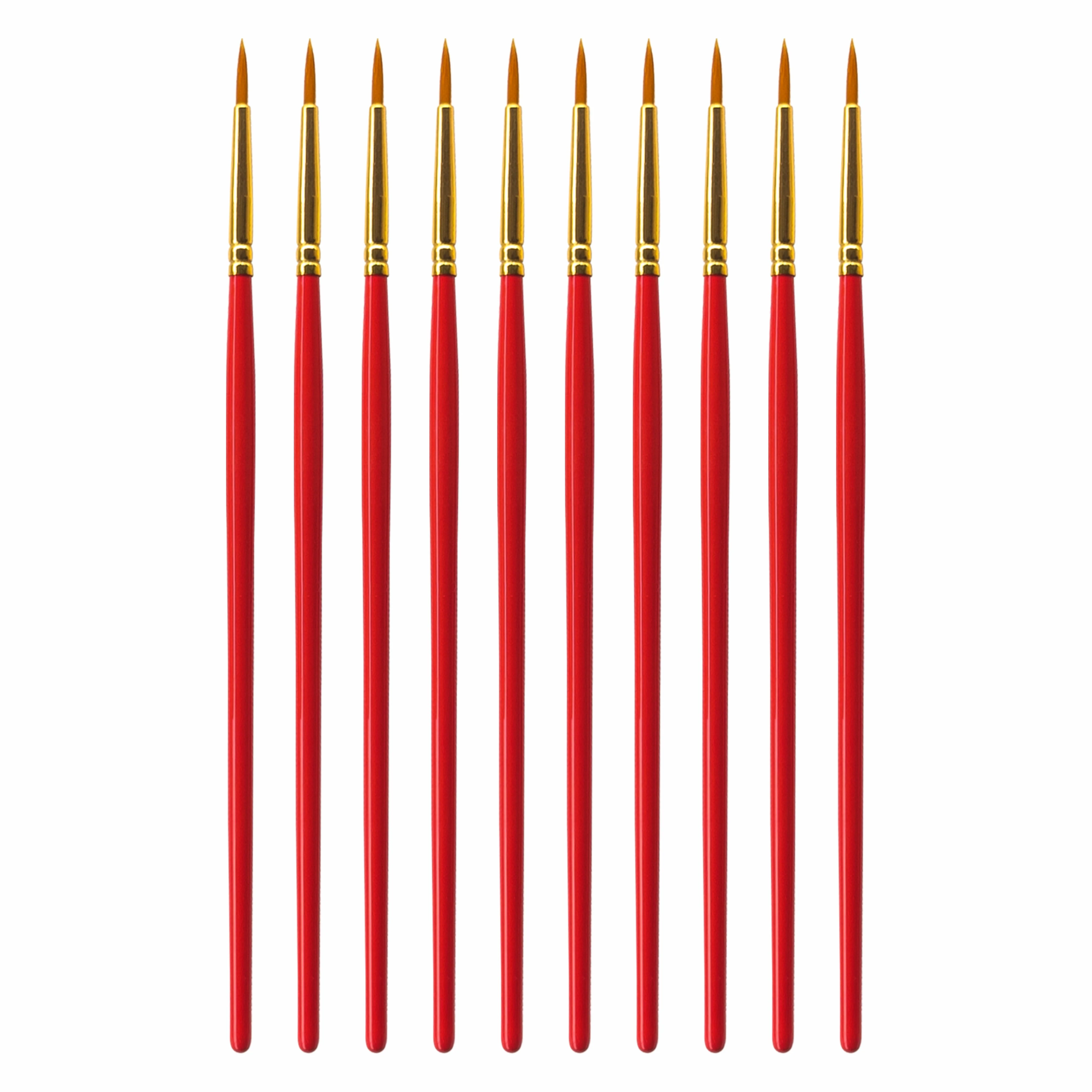 Anupam Synthetic Paint Brush Set of 10 | Round Brushes Size 3 – Durable, Precise, and Comfortable for Fine Detailing