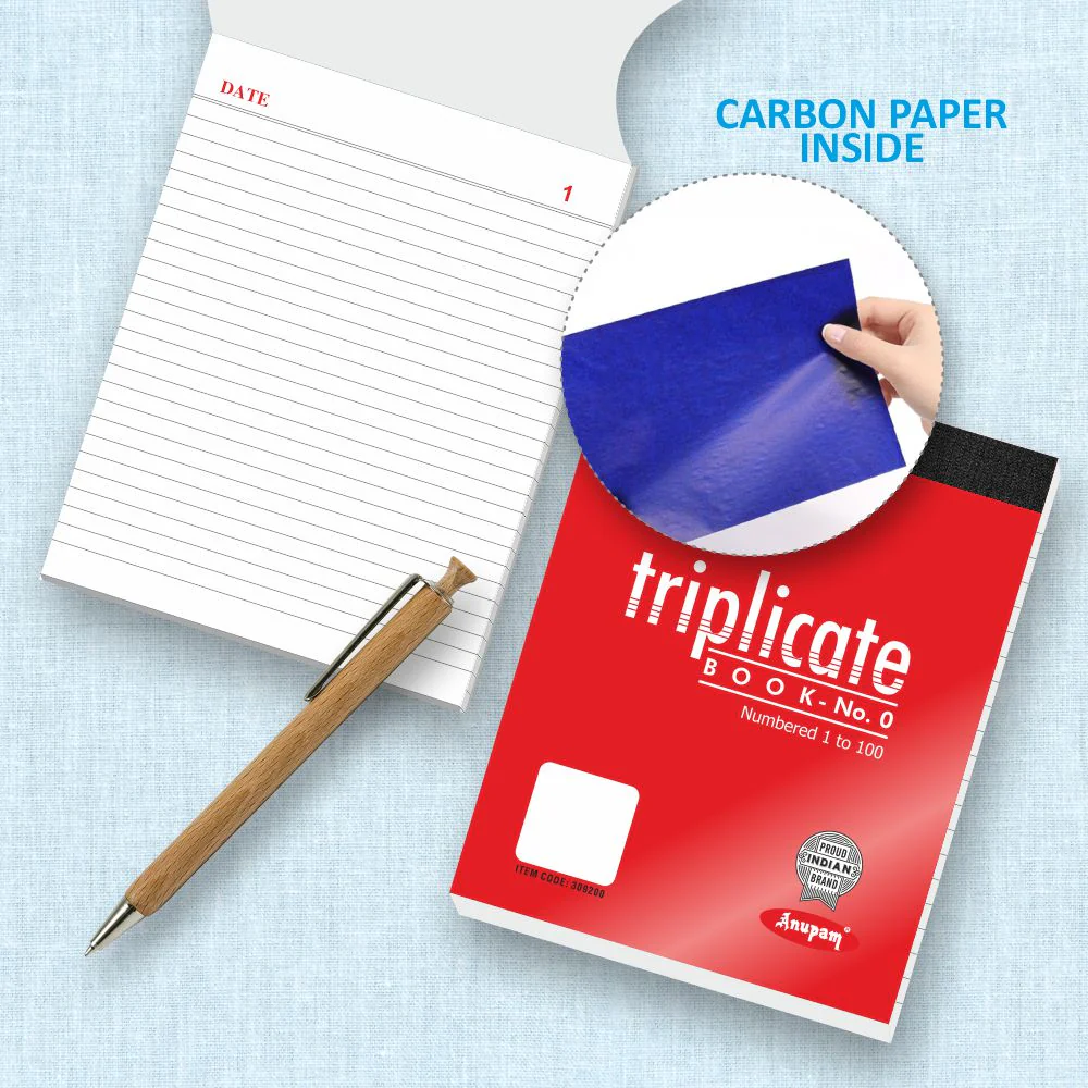 Anupam Triplicate Book with Carbon & Index Ruled Sheets Pad for Replicate-Record-Organize and Work Order Receipt Book - Image 7