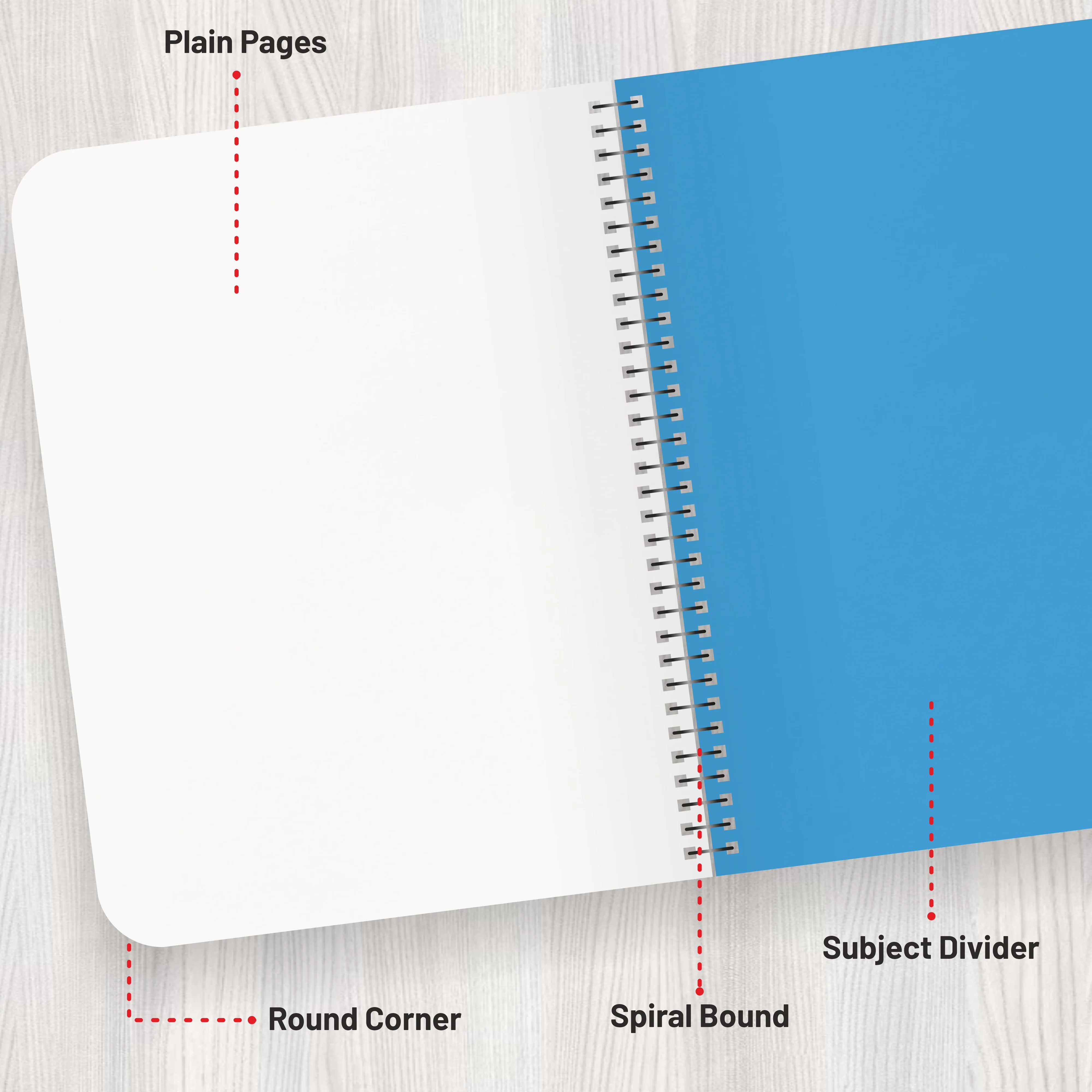 Anupam UTH Notebook – 300 Pages College Ruled/Plain Spiral 6 subject Notebook 70 GSM for Work-School Supplies-Office and Writing Journal – 22x27 cm - Image 11