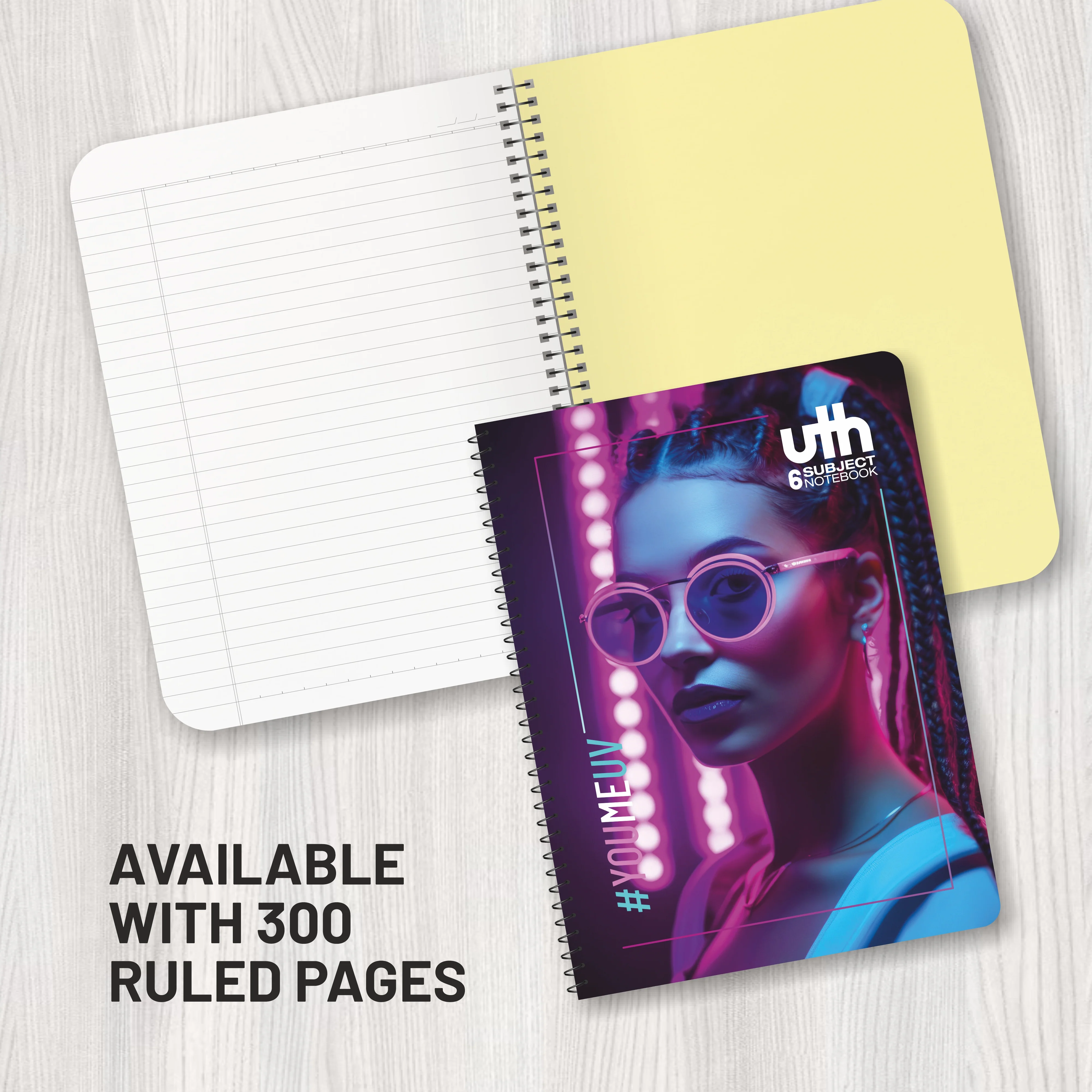 Anupam UTH Notebook – 300 Pages College Ruled/Plain Spiral 6 subject Notebook 70 GSM for Work-School Supplies-Office and Writing Journal – 22x27 cm - Image 3