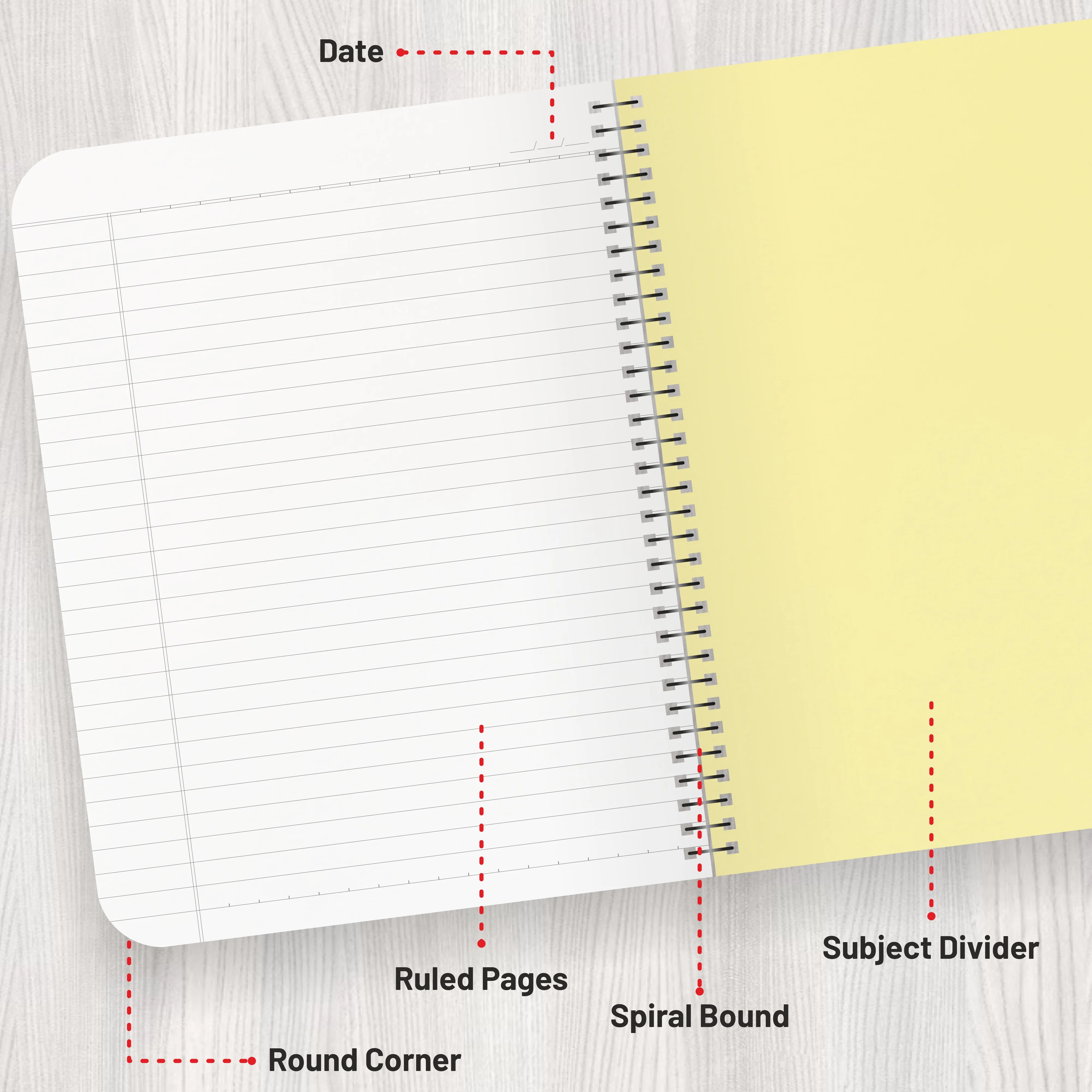 Anupam UTH Notebook – 300 Pages College Ruled/Plain Spiral 6 subject Notebook 70 GSM for Work-School Supplies-Office and Writing Journal – 22x27 cm - Image 4