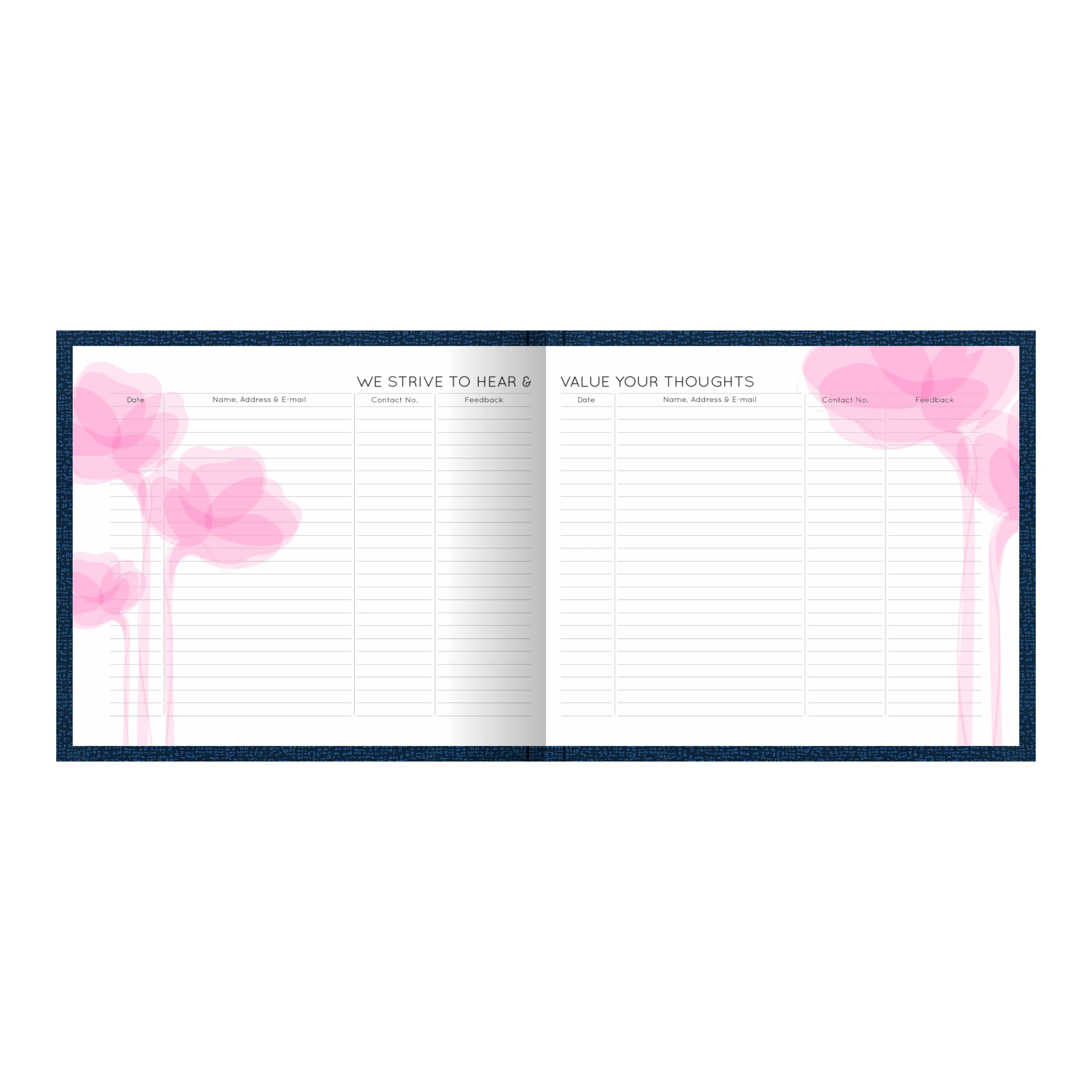 Anupam Visitors Register Book-Hard Bound-3D Acrylic Coated Cover Material-Landscape-Medium Size 22x25cm-80 GSM-192 Pages for Reception-Business - Image 3