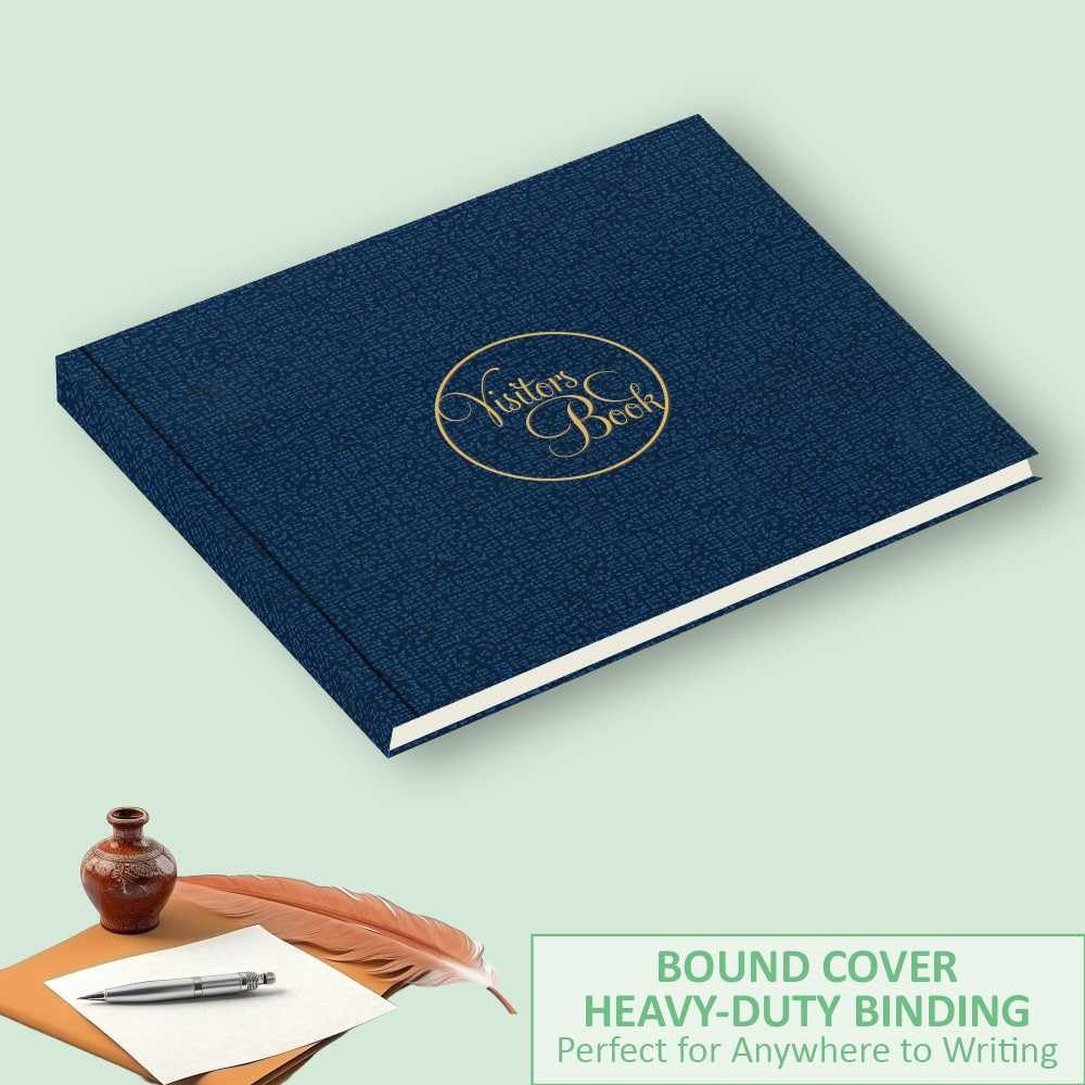 Anupam Visitors Register Book-Hard Bound-3D Acrylic Coated Cover Material-Landscape-Medium Size 22x25cm-80 GSM-192 Pages for Reception-Business - Image 5