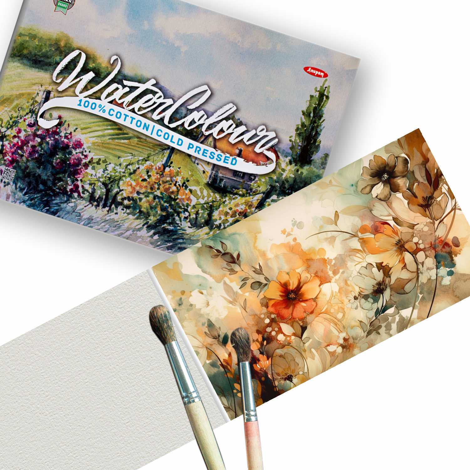 Anupam 100% Cotton Water Colour Paper Pad-Acid Free - Cold Pressed - 250 GSM - 15 Sheets - Image 10