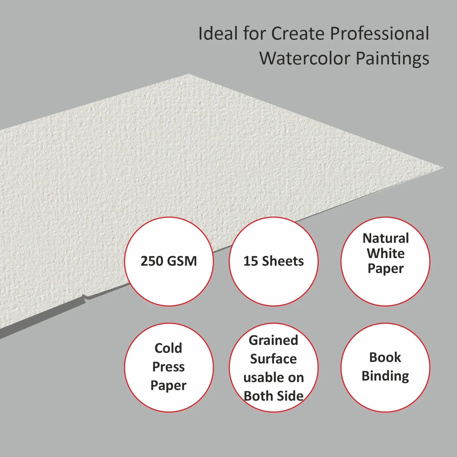 Anupam 100% Cotton Water Colour Paper Pad-Acid Free - Cold Pressed - 250 GSM - 15 Sheets - Image 7