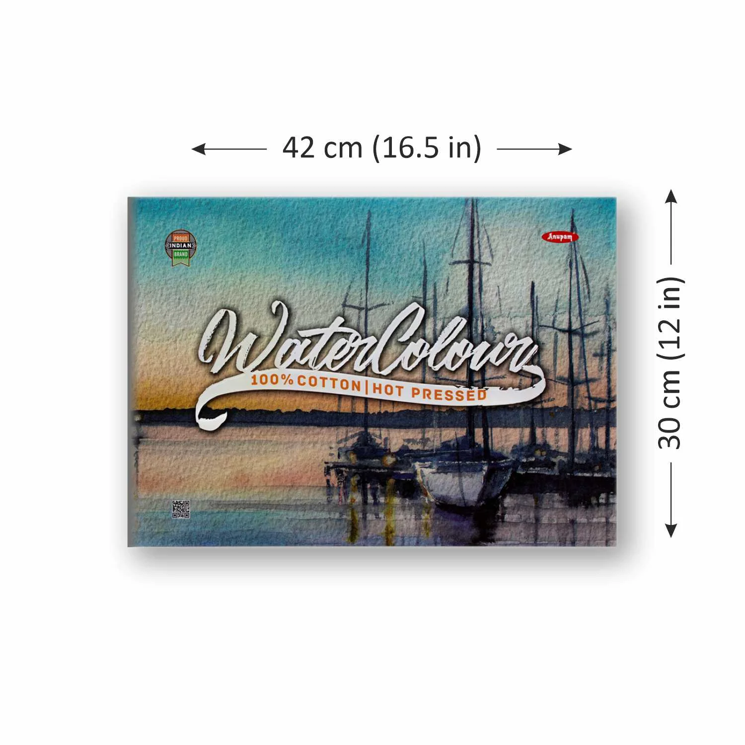 Anupam Water colour Paper Pad 100% Cotton -Acid Free - Hot Pressed - Pad - 15 Sheets - 250 GSM - Image 3