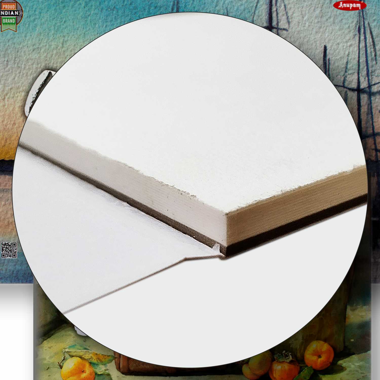 Anupam Water colour Paper Pad 100% Cotton -Acid Free - Hot Pressed - Pad - 15 Sheets - 250 GSM - Image 6