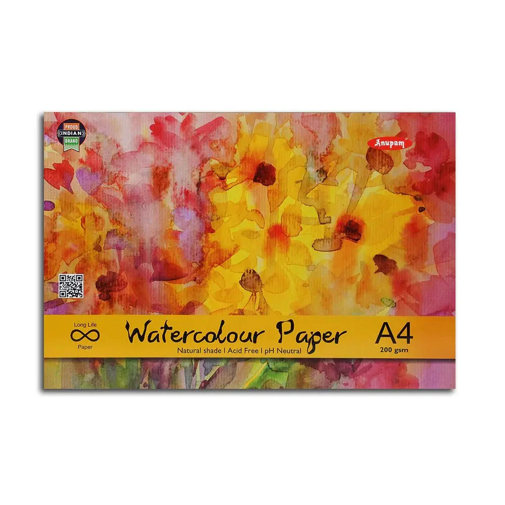 Anupam Watercolour Paper Pad / Book-Cold Pressed-Natural White(200 GSM & 300 GSM) - Image 4