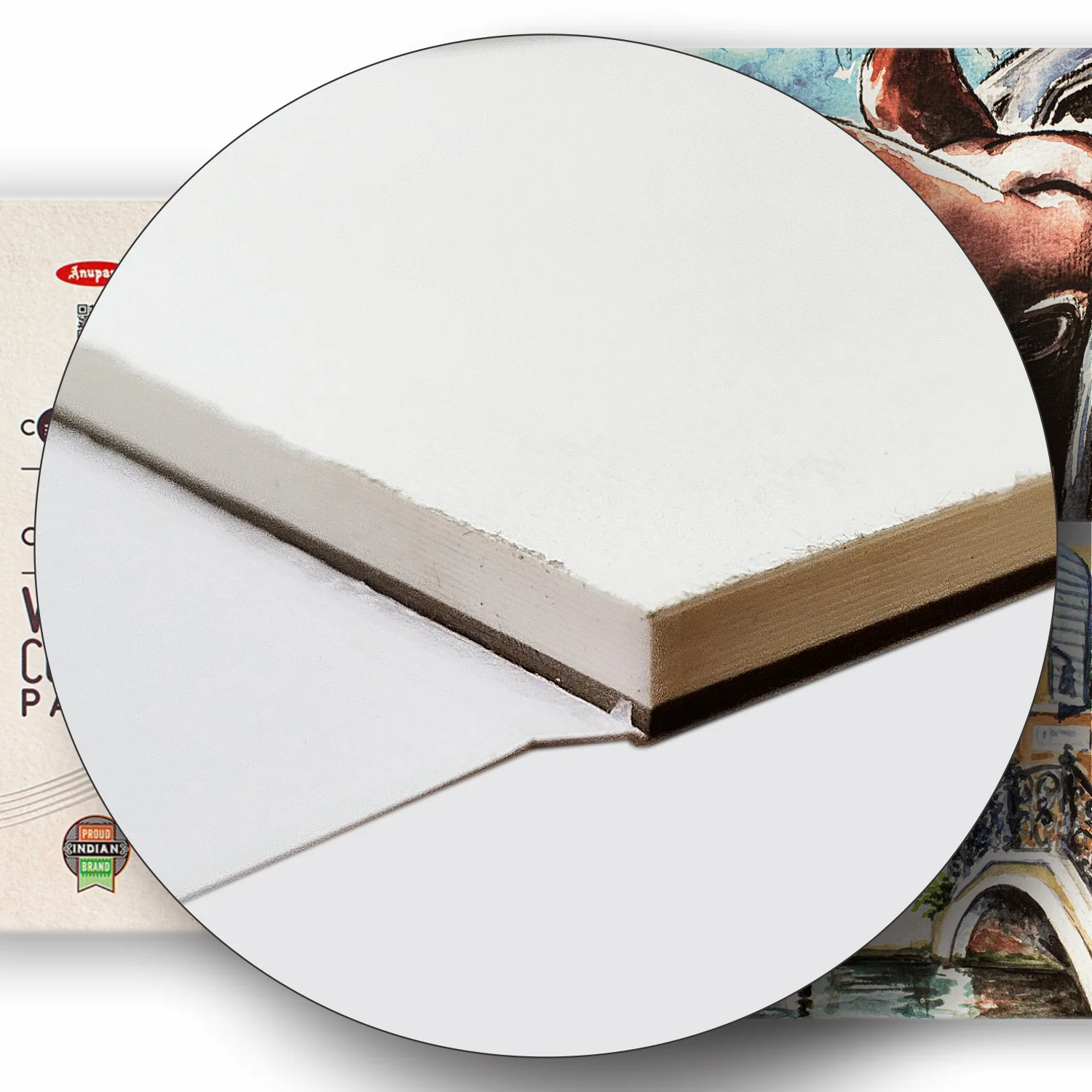 Anupam 25% Cotton Watercolour Paper Pad - Cold Pressed - 250 GSM - 15 Sheets - Image 7