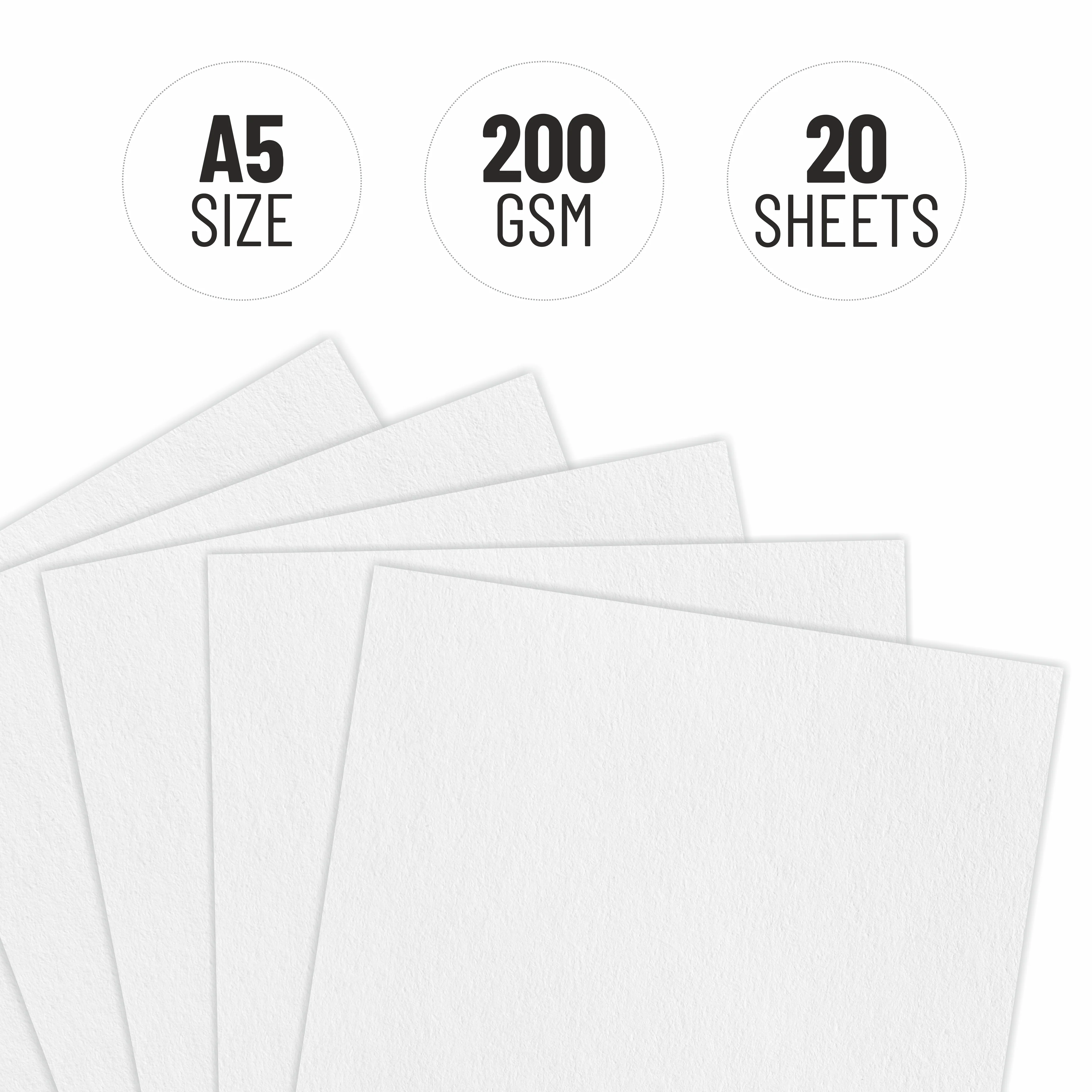 Anupam Watercolour Paper Loose Sheets-Natural white-Grained Surface-Cold Pressed-(200 and 300 GSM) - Image 13