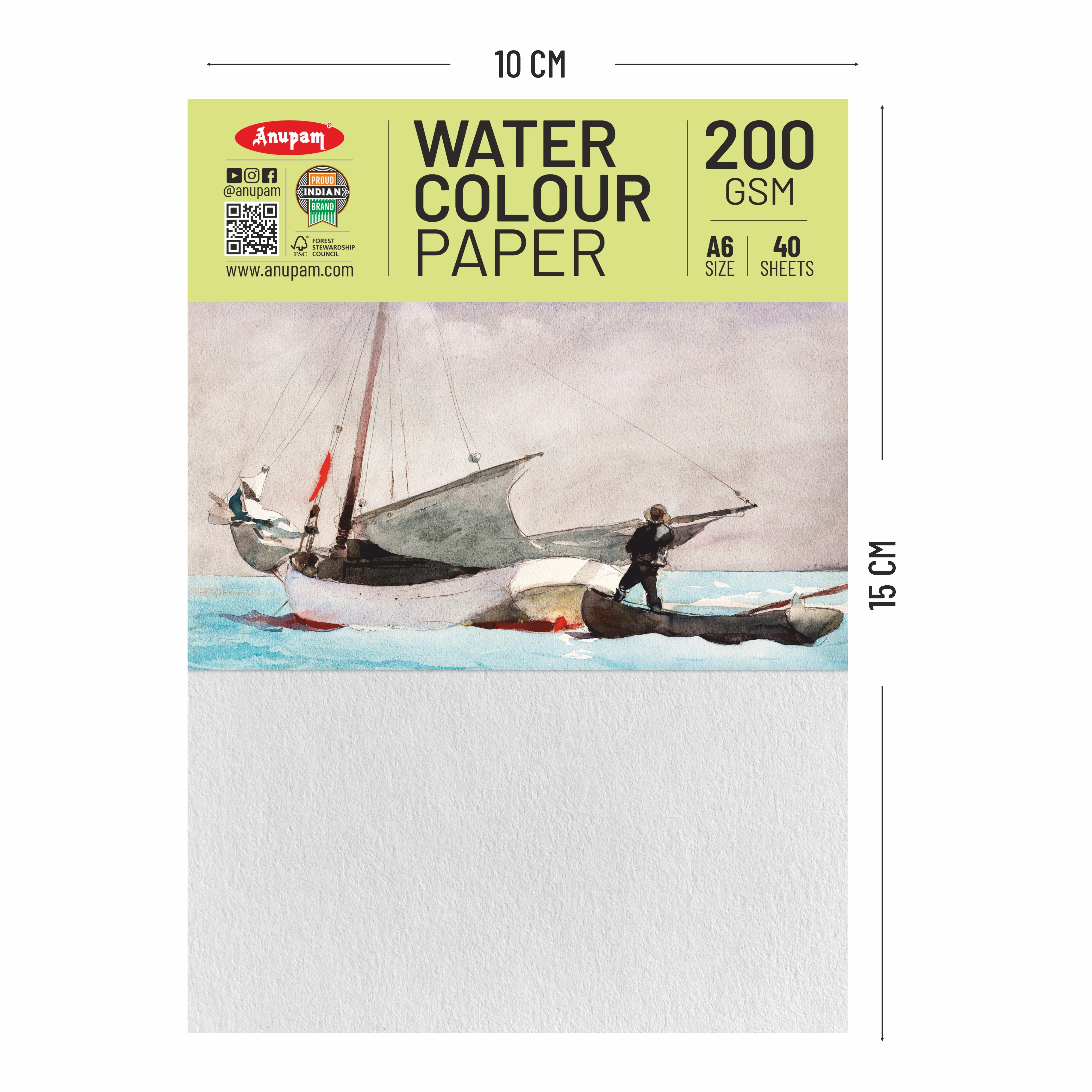 Anupam Watercolour Paper Loose Sheets-Natural white-Grained Surface-Cold Pressed-(200 and 300 GSM) - Image 15