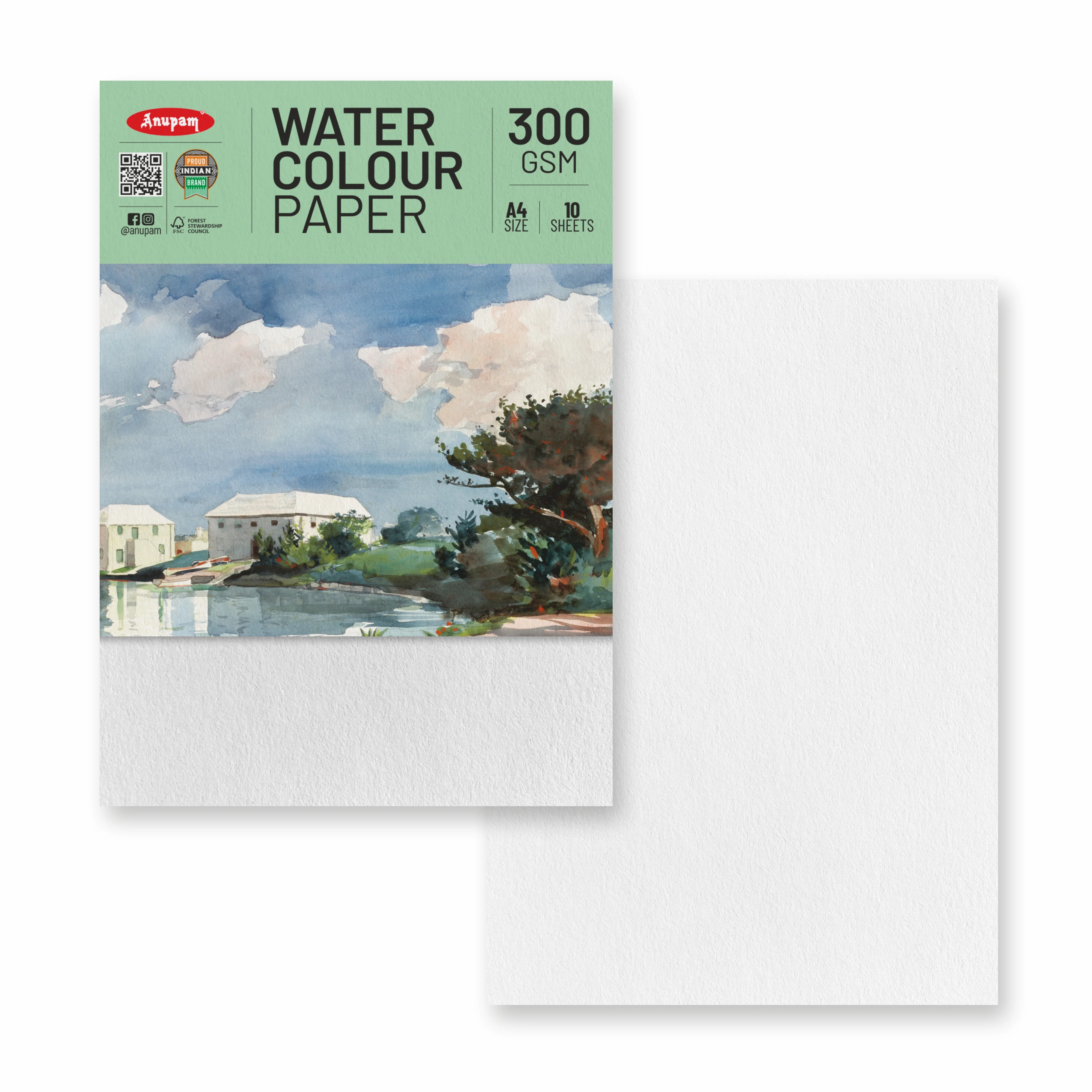 Anupam Watercolour Paper Loose Sheets-Natural white-Grained Surface-Cold Pressed-(200 and 300 GSM) - Image 32