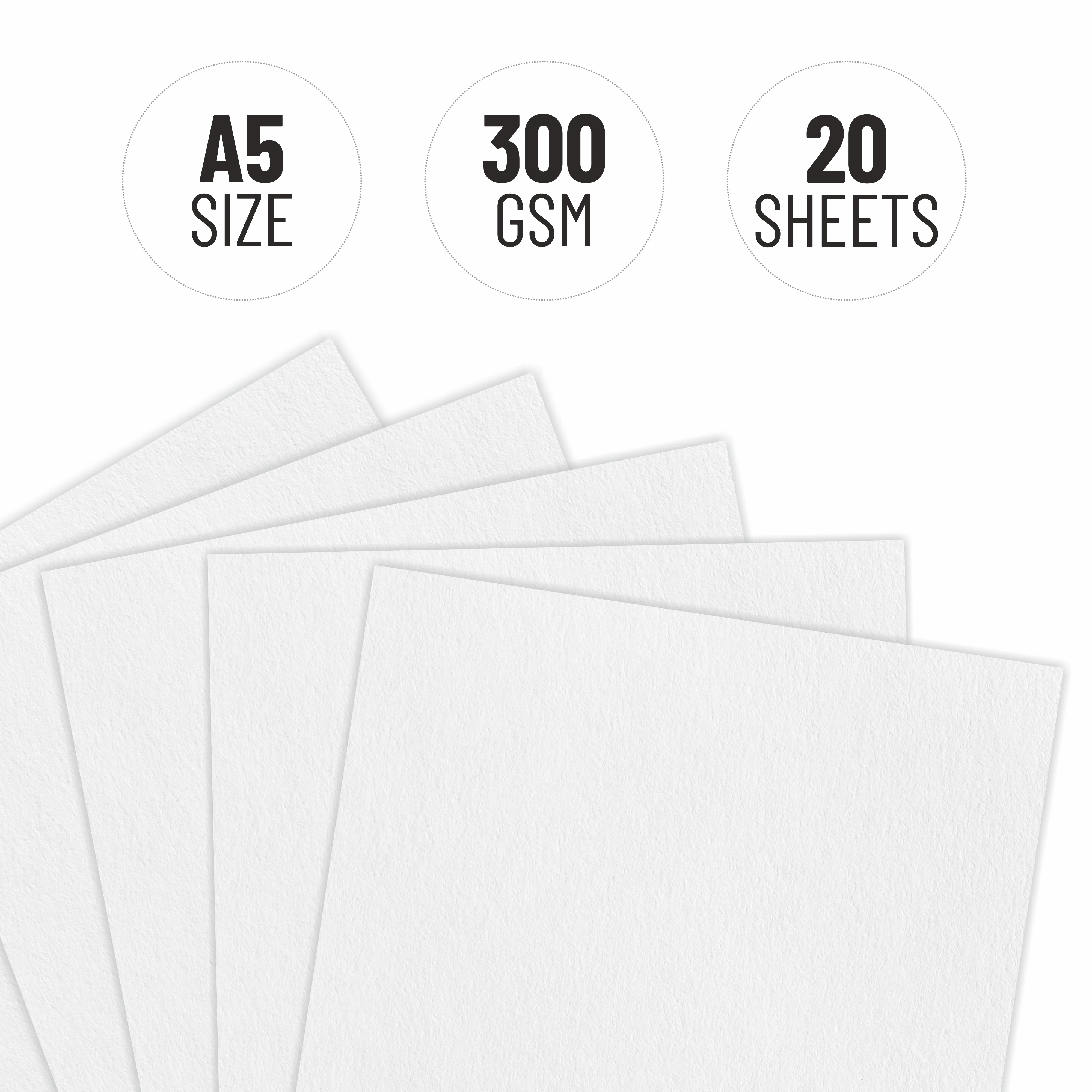 Anupam Watercolour Paper Loose Sheets-Natural white-Grained Surface-Cold Pressed-(200 and 300 GSM) - Image 36