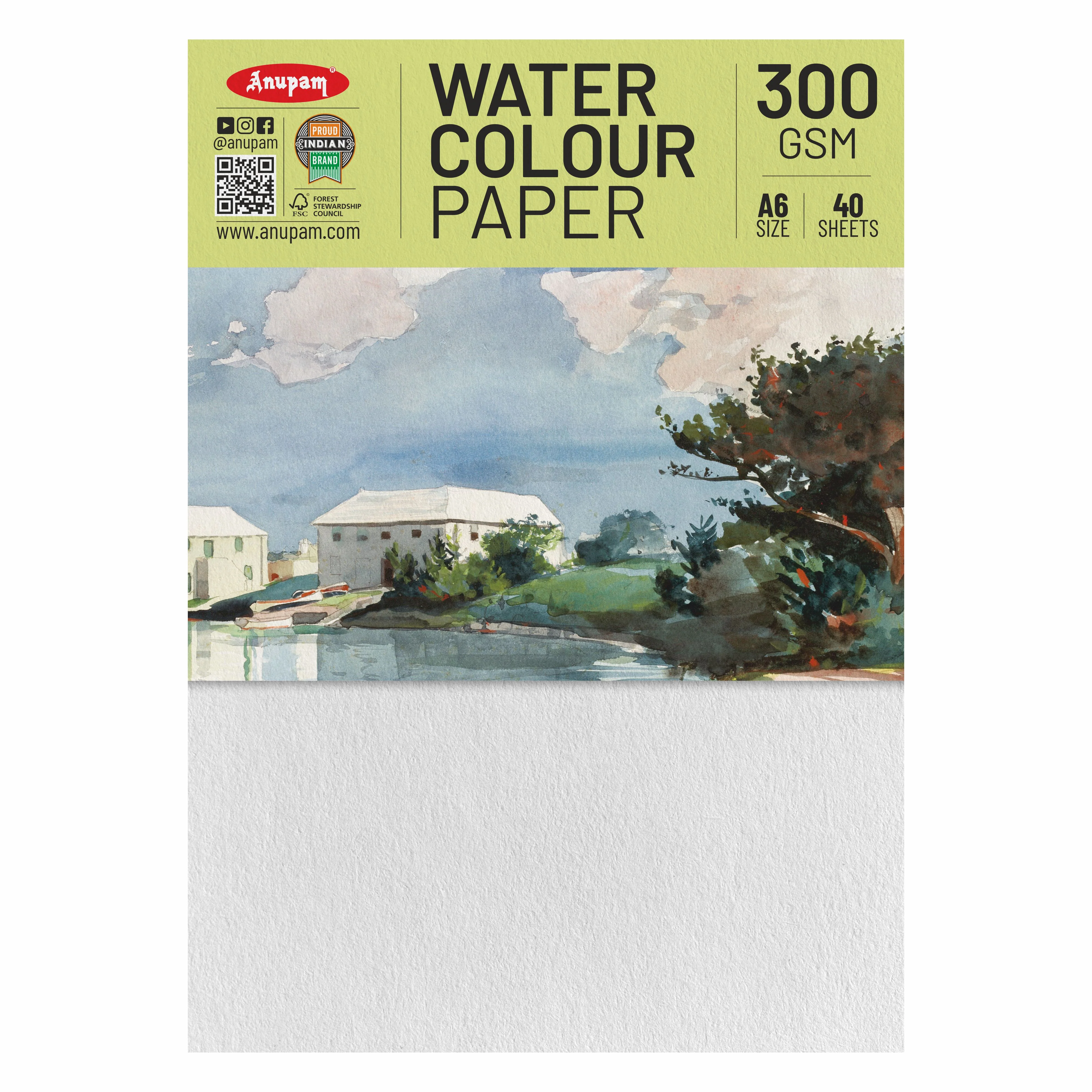 Anupam Watercolour Paper Loose Sheets-Natural white-Grained Surface-Cold Pressed-(200 and 300 GSM) - Image 42