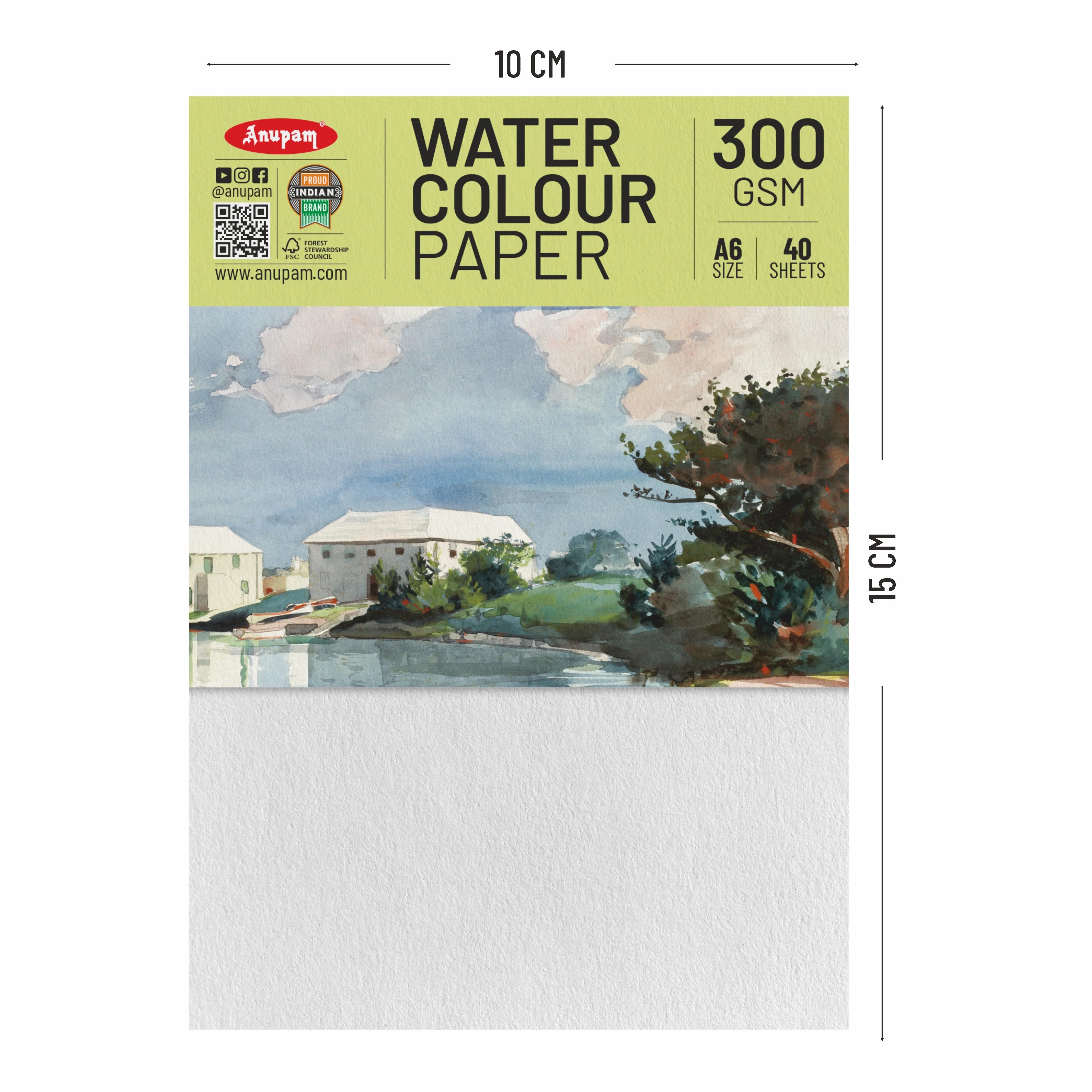 Anupam Watercolour Paper Loose Sheets-Natural white-Grained Surface-Cold Pressed-(200 and 300 GSM) - Image 43