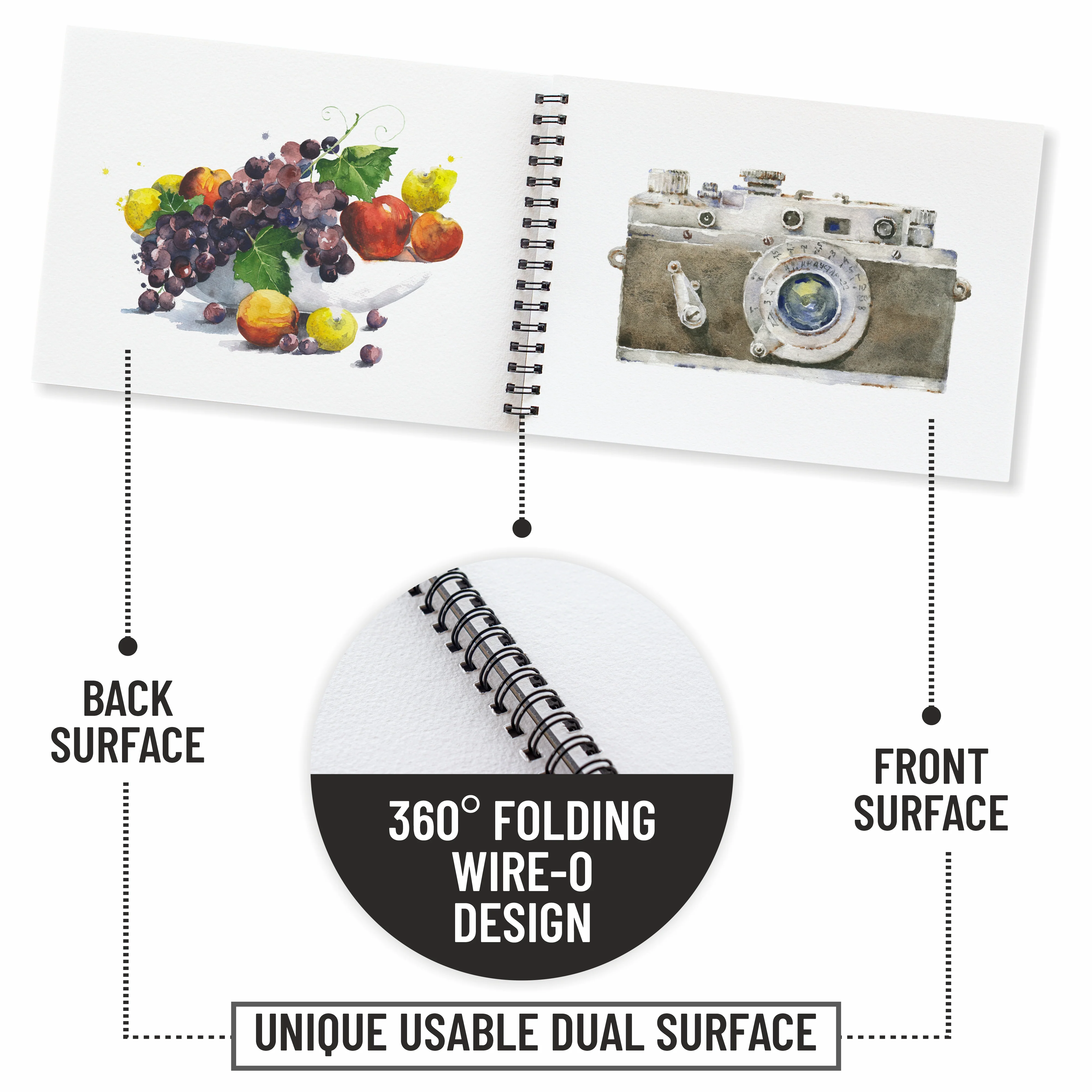 Anupam Watercolour Paper Wireo Book -Cold Pressed-natural White-(200 GSM & 300 GSM) - Image 16