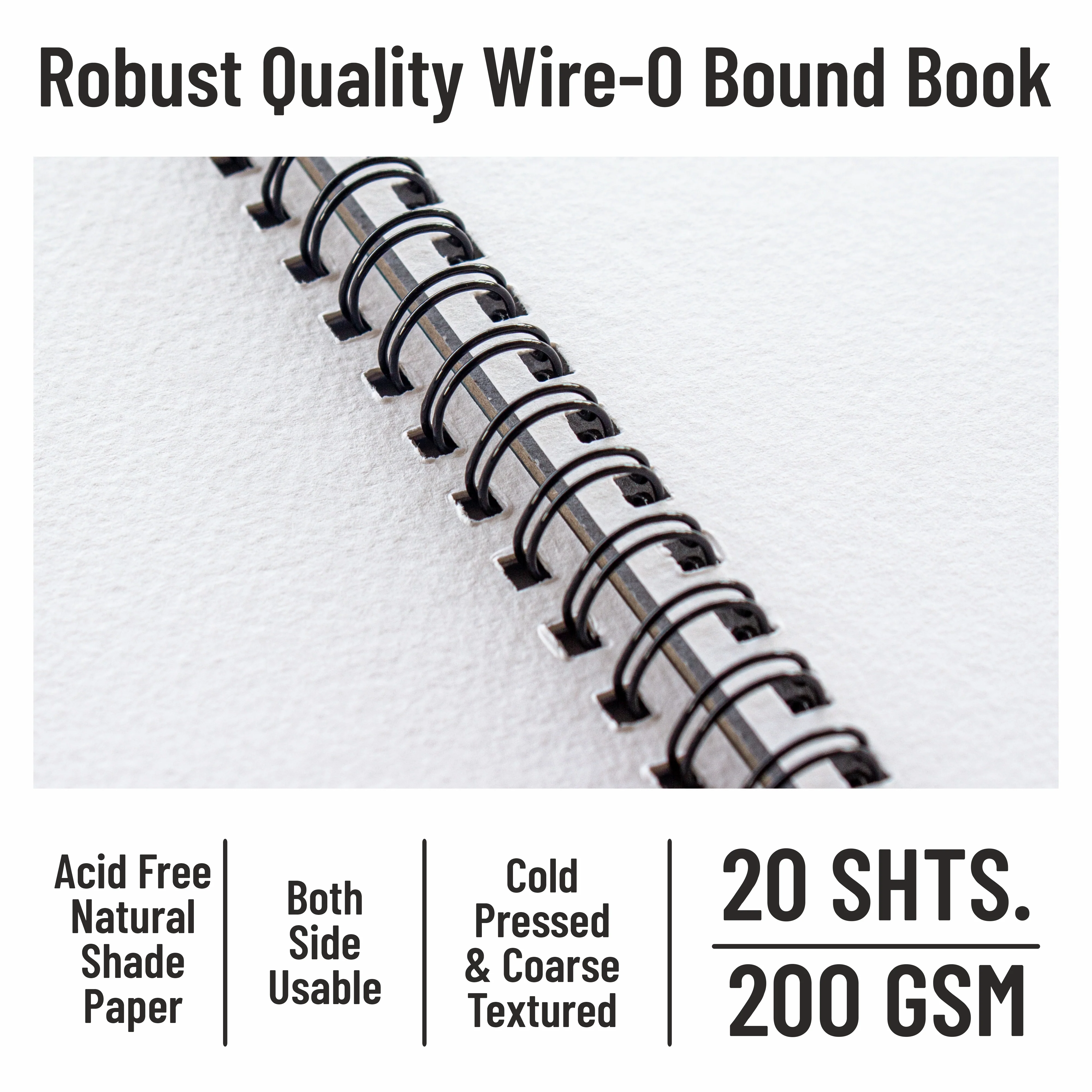 Anupam Watercolour Paper Wireo Book -Cold Pressed-natural White-(200 GSM & 300 GSM) - Image 3