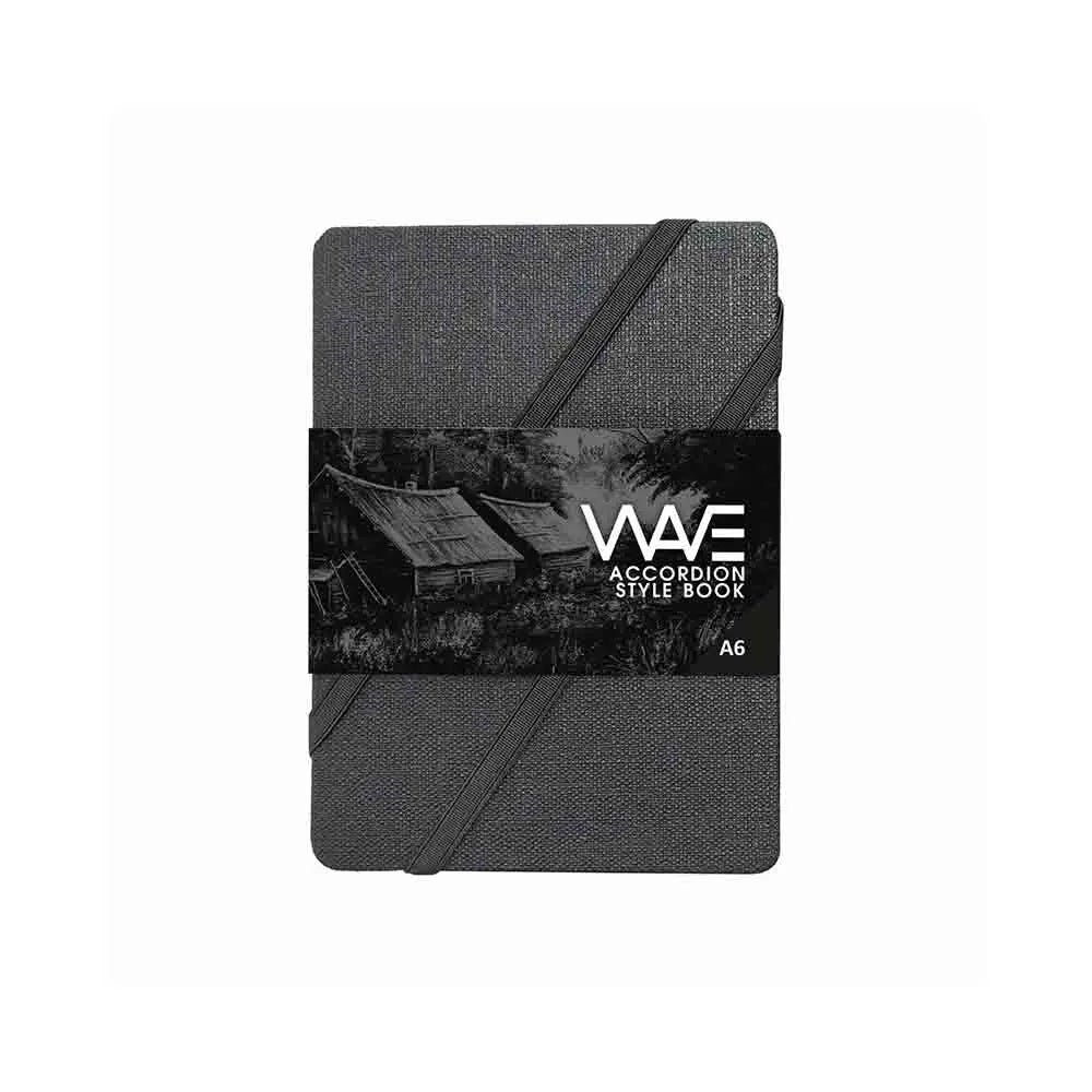 Anupam Wave Fan Folding Matt Black Paper Accordion Book-Acid Free-Recyclable paper-180 GSM-(18 Pages) - Image 3