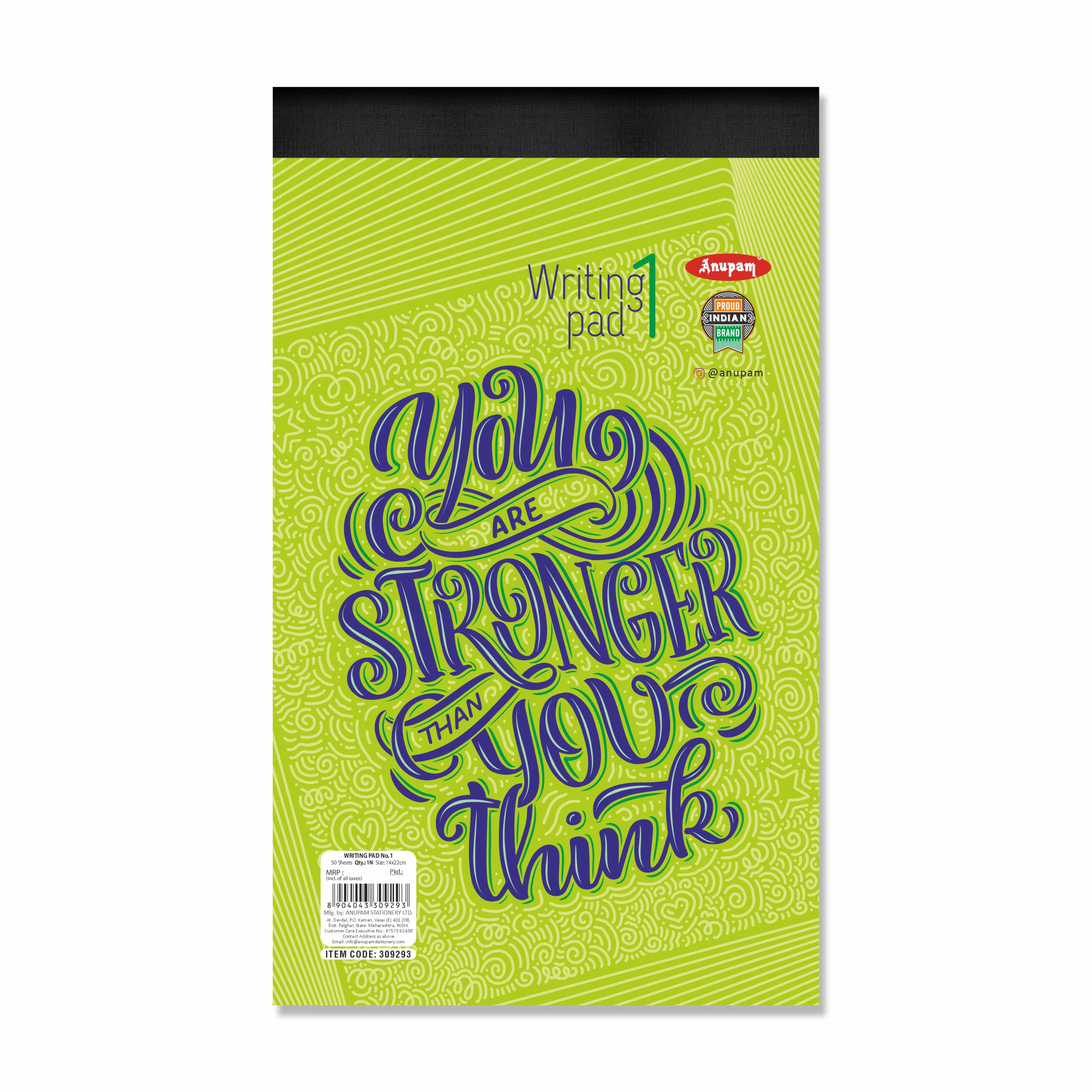 Anupam Writing Pad – Wide Ruled Lined Paper-80 GSM-Micro Perforated with Durable Cardboard Backing for School-College- Office - Image 10