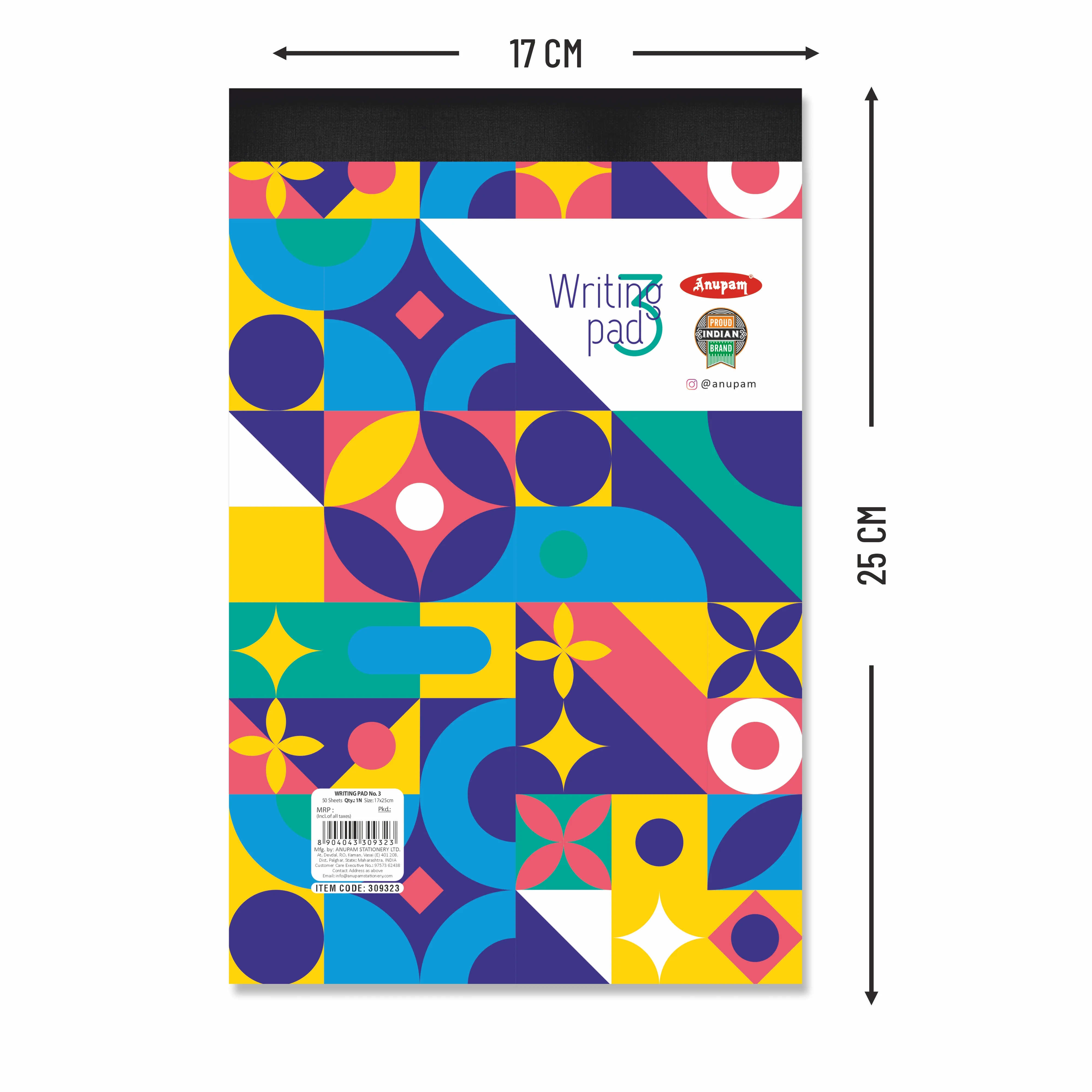 Anupam Writing Pad – Wide Ruled Lined Paper-80 GSM-Micro Perforated with Durable Cardboard Backing for School-College- Office - Image 15