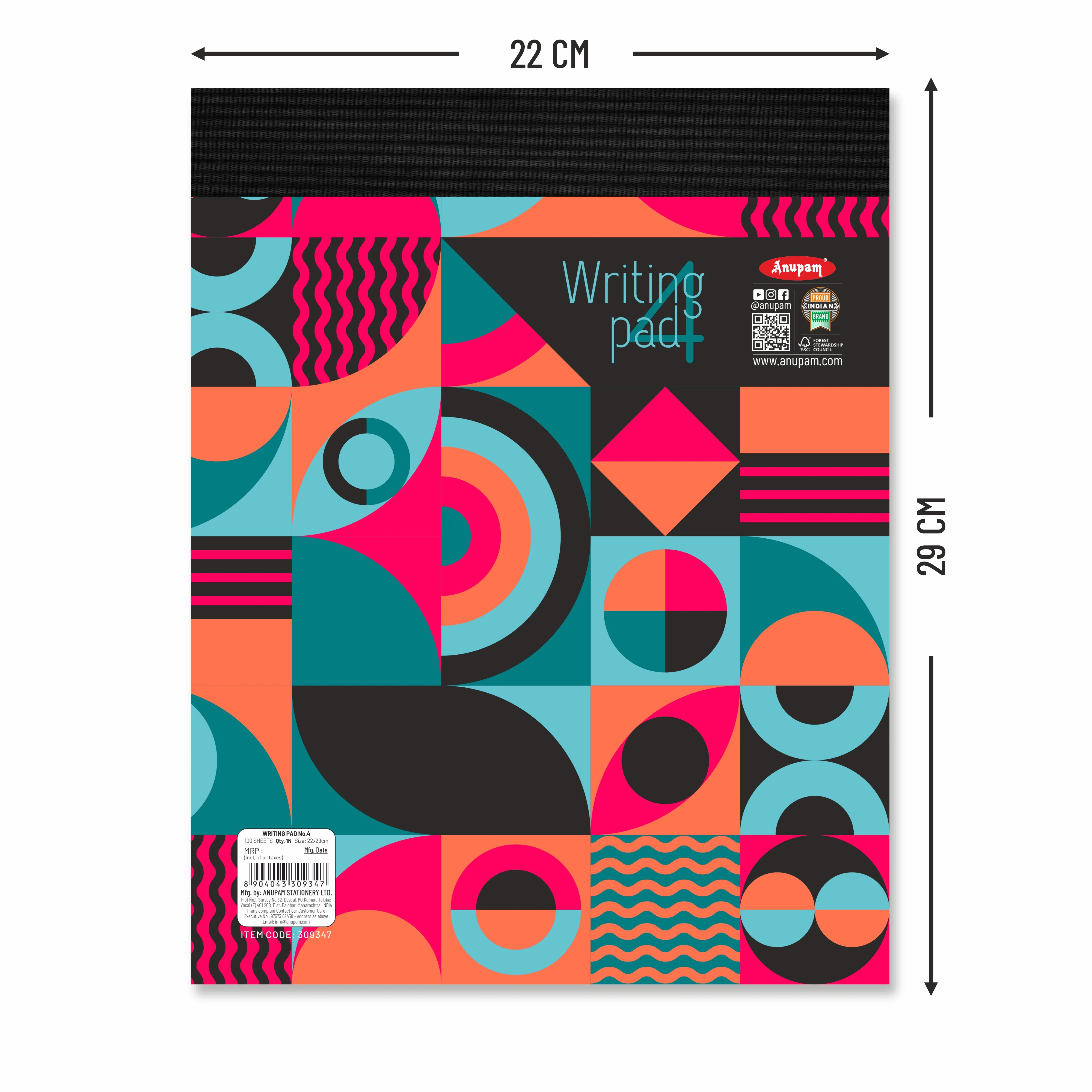Anupam Writing Pad – Wide Ruled Lined Paper-80 GSM-Micro Perforated with Durable Cardboard Backing for School-College- Office - Image 42