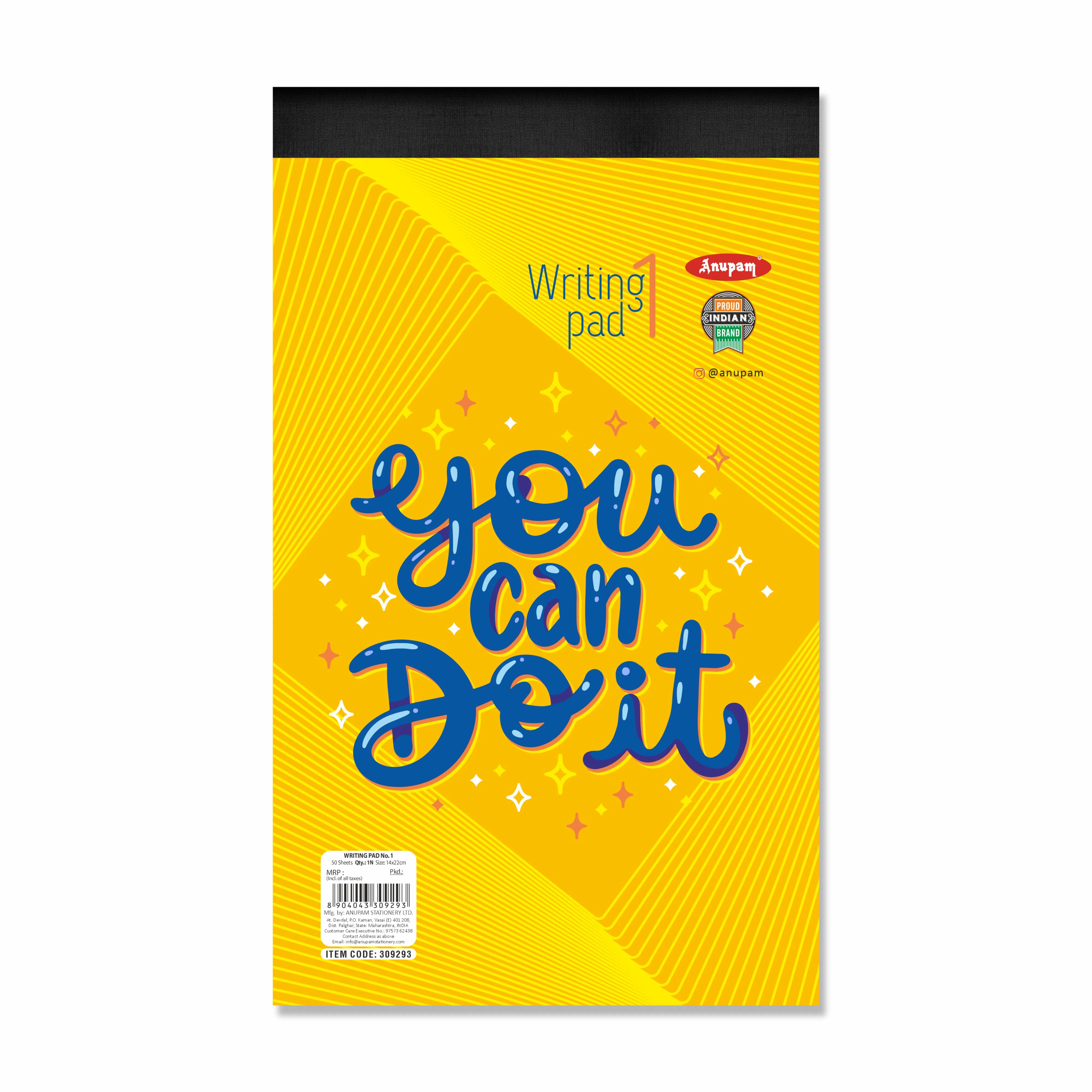 Anupam Writing Pad – Wide Ruled Lined Paper-80 GSM-Micro Perforated with Durable Cardboard Backing for School-College- Office - Image 9