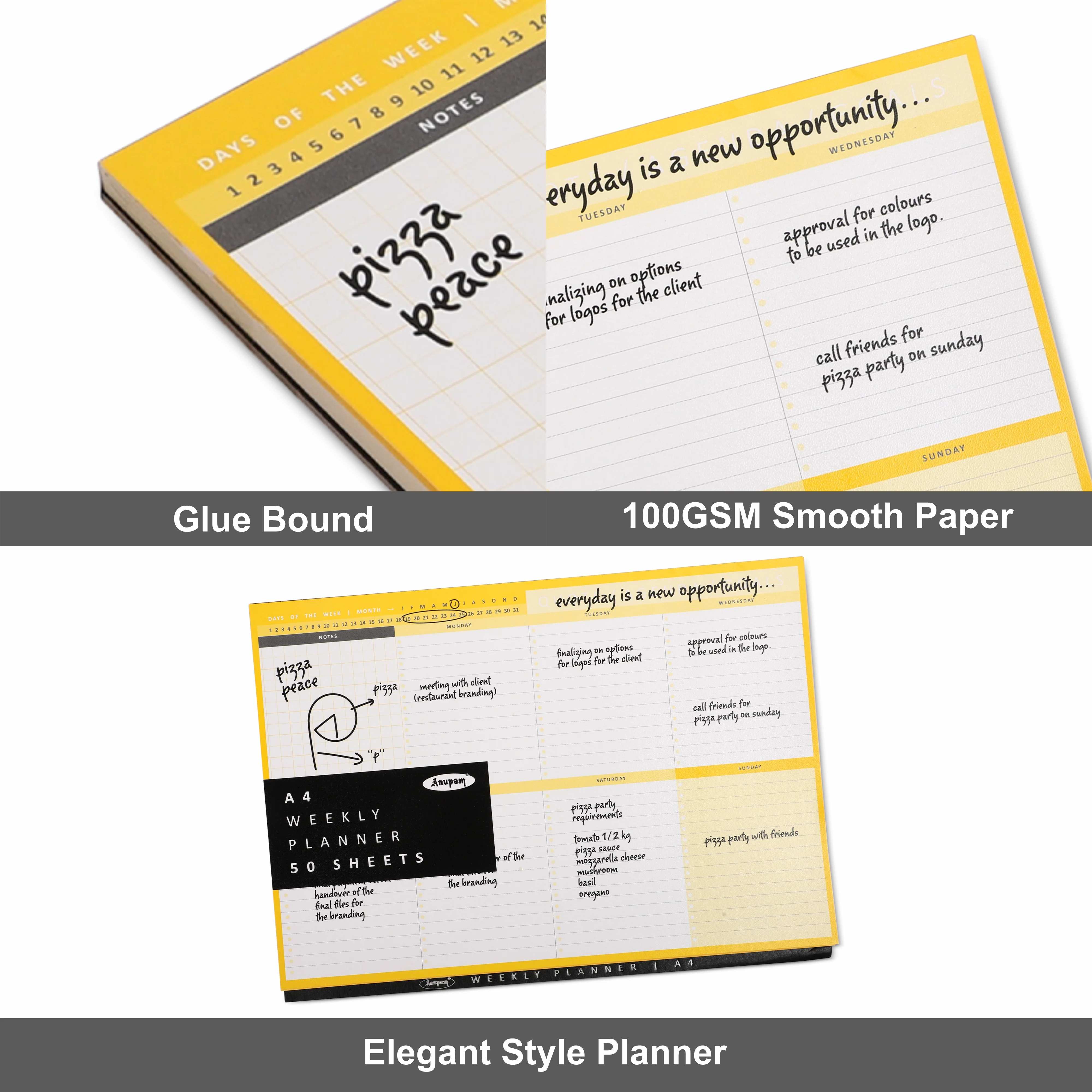 Anupam Weekly Planning Pad Desk Planner Notepad - A4 - 50 Sheets - Image 4