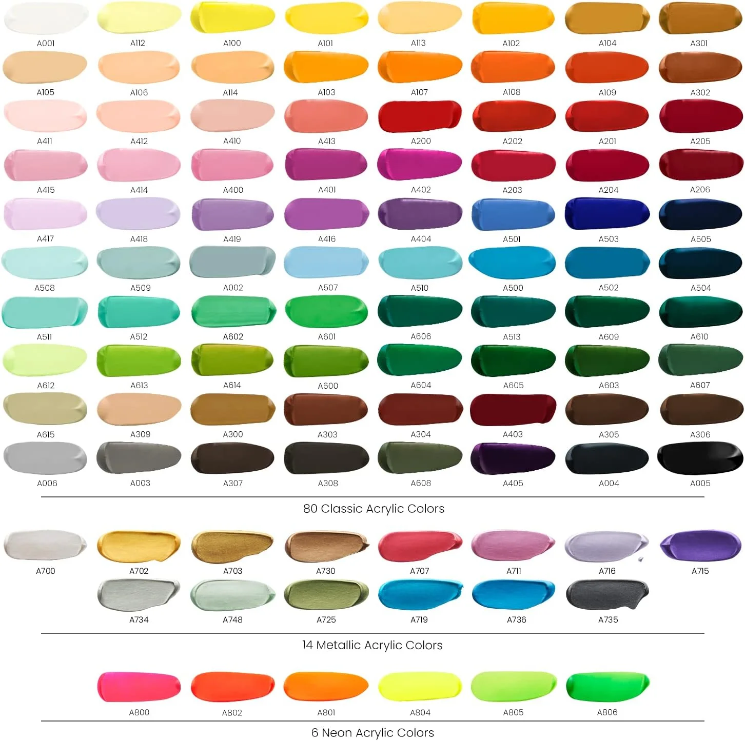 Arteza Acrylic Paint Set, 100 Colors, 0.41 fl Oz /12ml Tubes of Craft Paint, Heavy-Body, Glossy Finish, Colorful Addition to Your Art Supplies - Image 2